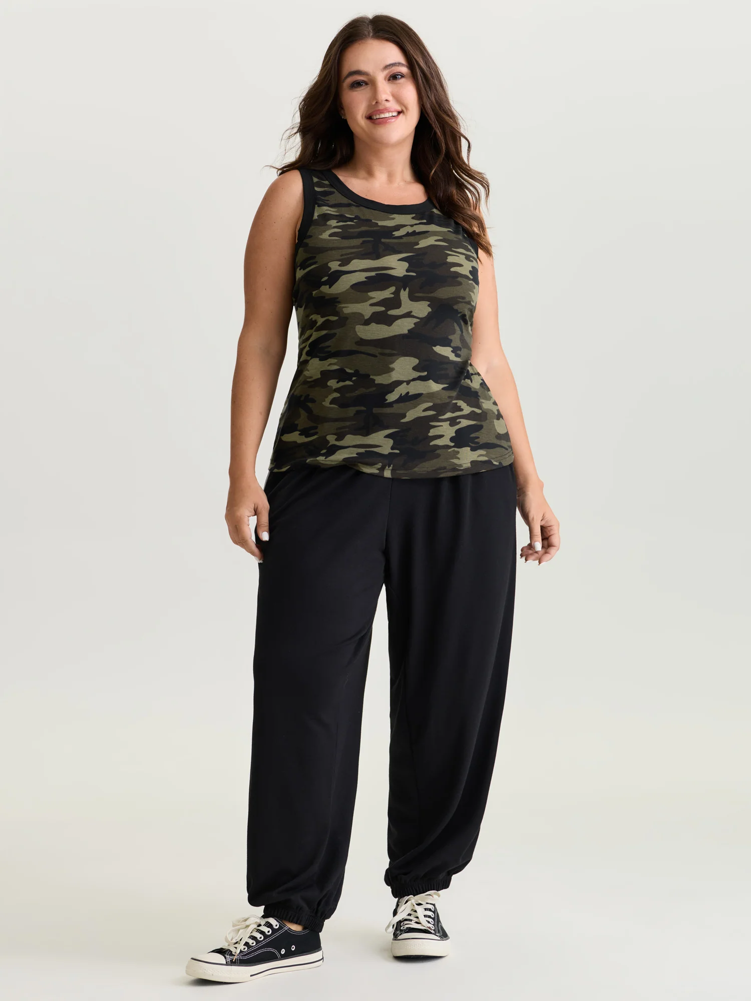 Stretchy Camouflage Print Tank Top - Image 3