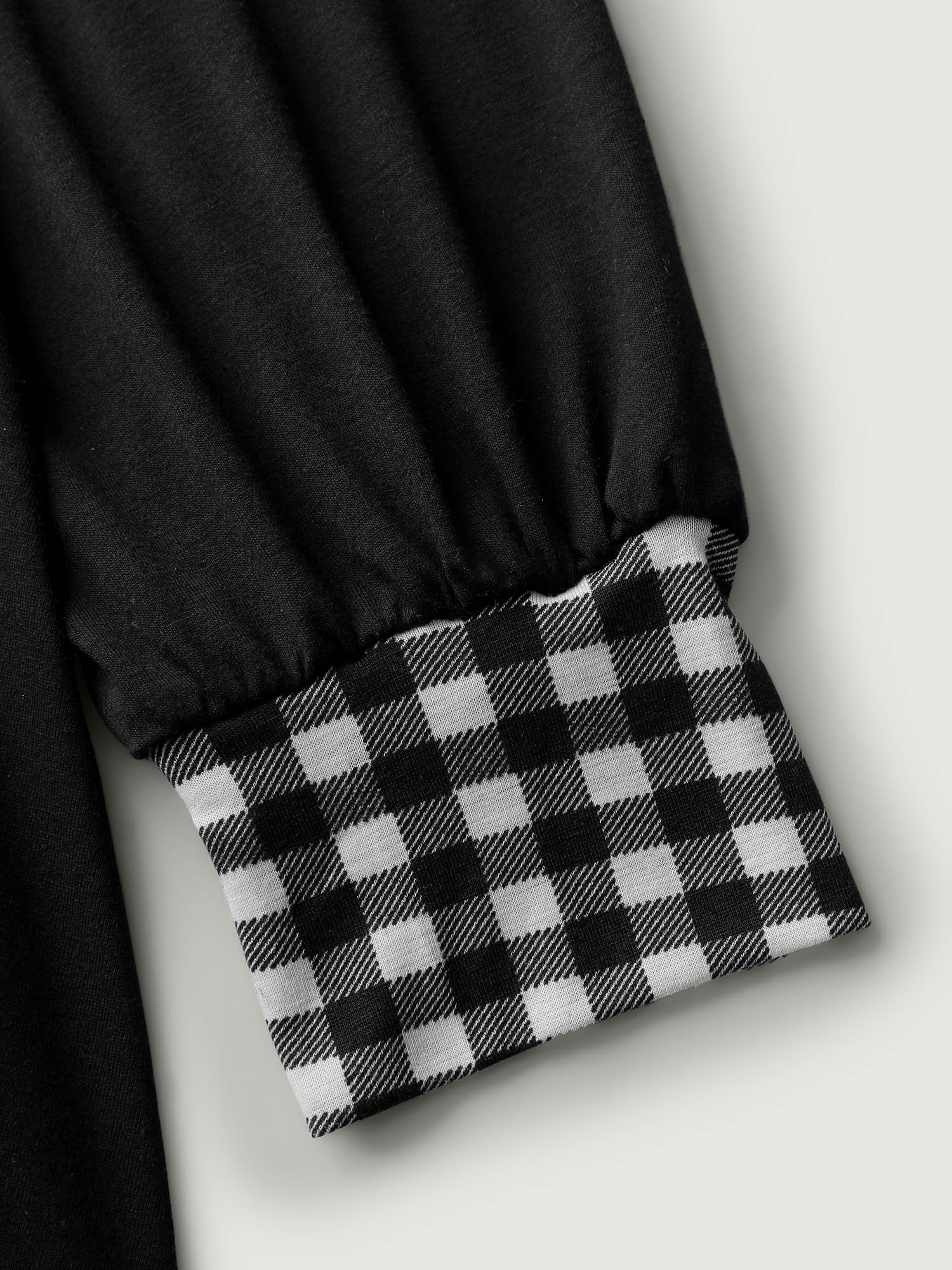 Supersoft Stretchy Checkered Asymmetrical Hem T-Shirt - Image 7
