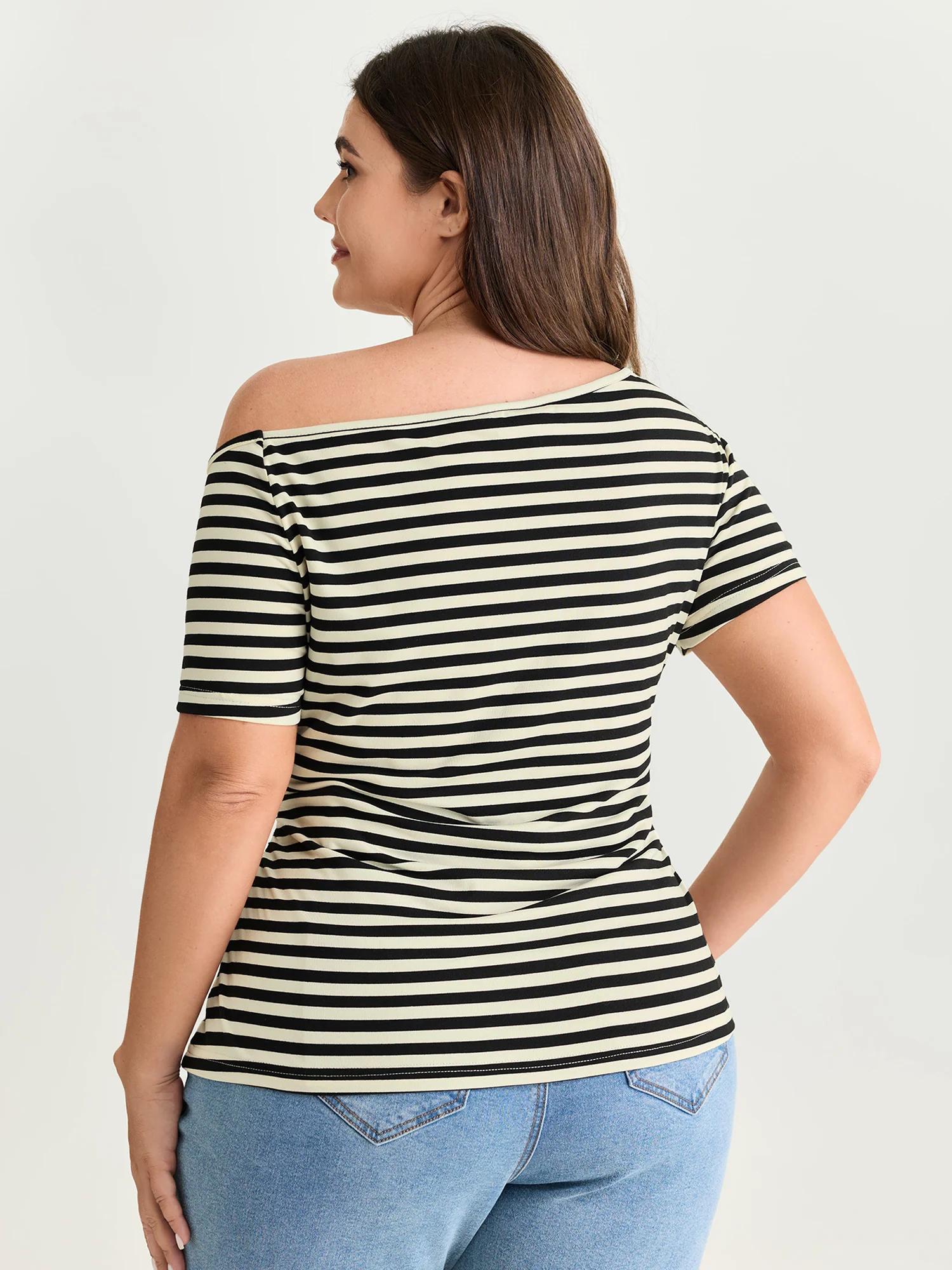 Stretchy Classic Striped Print T-Shirt - Image 4