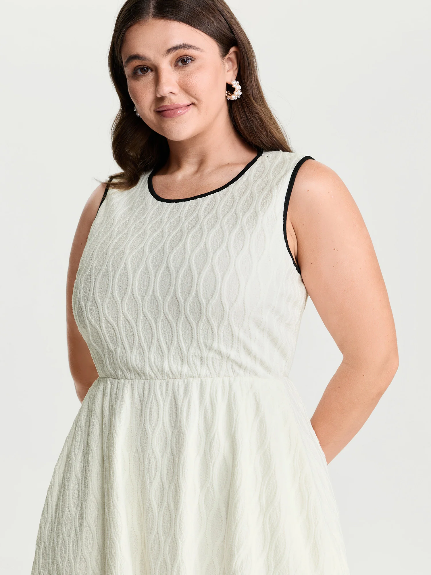 Stretchy Color Contrast Edge Mini Dress - Image 2