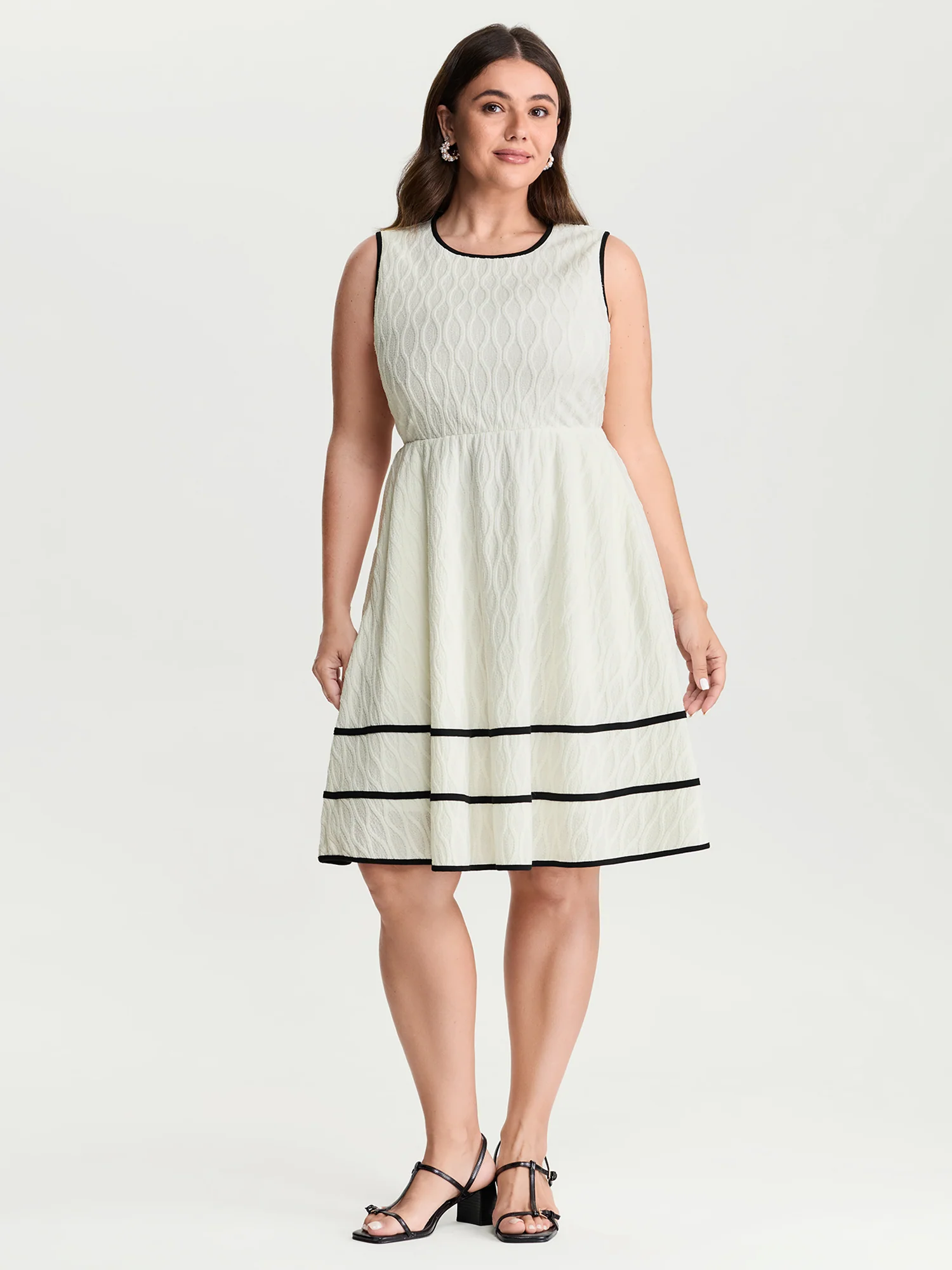 Stretchy Color Contrast Edge Mini Dress - Image 3