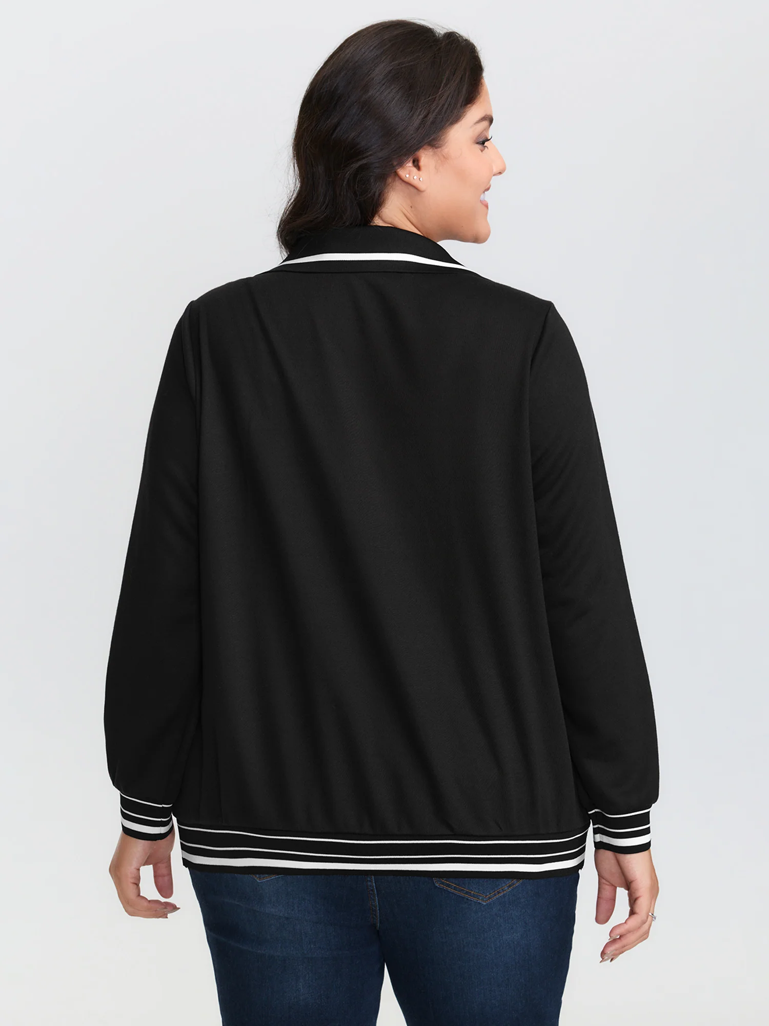 Stretchy Color Contrast Sweatshirt - Image 4
