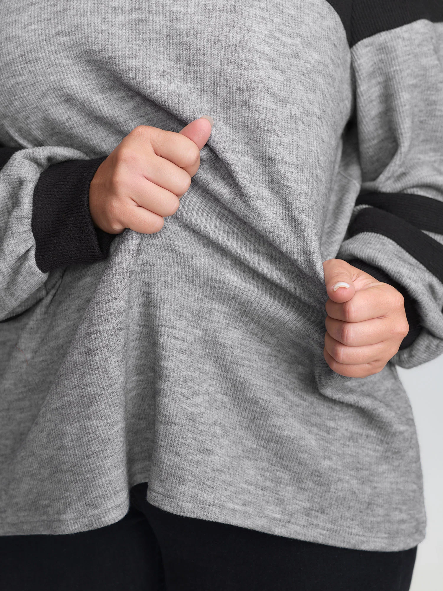 Stretchy Colorblock Striped Sweatshirt - Image 4