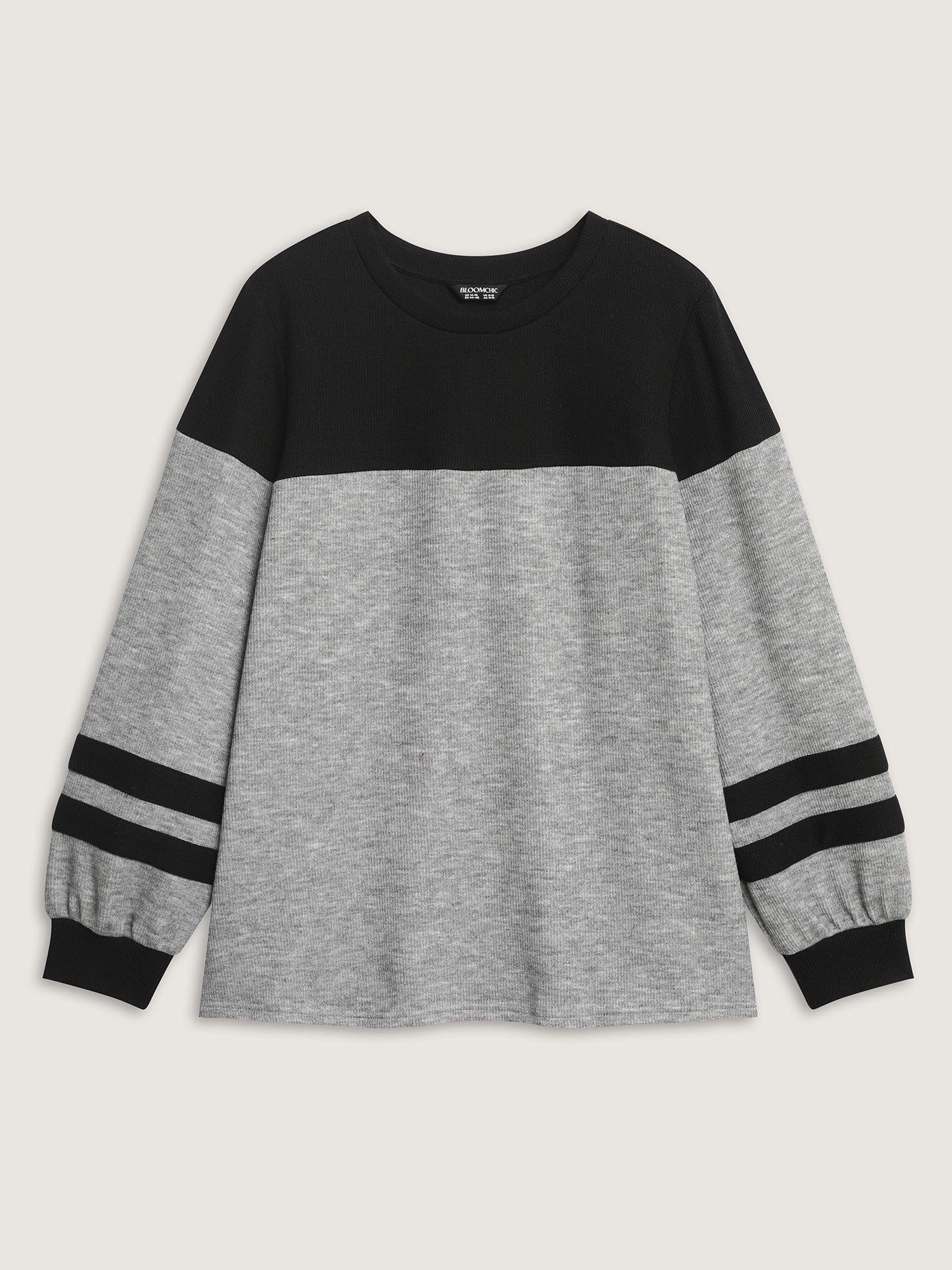 Stretchy Colorblock Striped Sweatshirt - Image 7