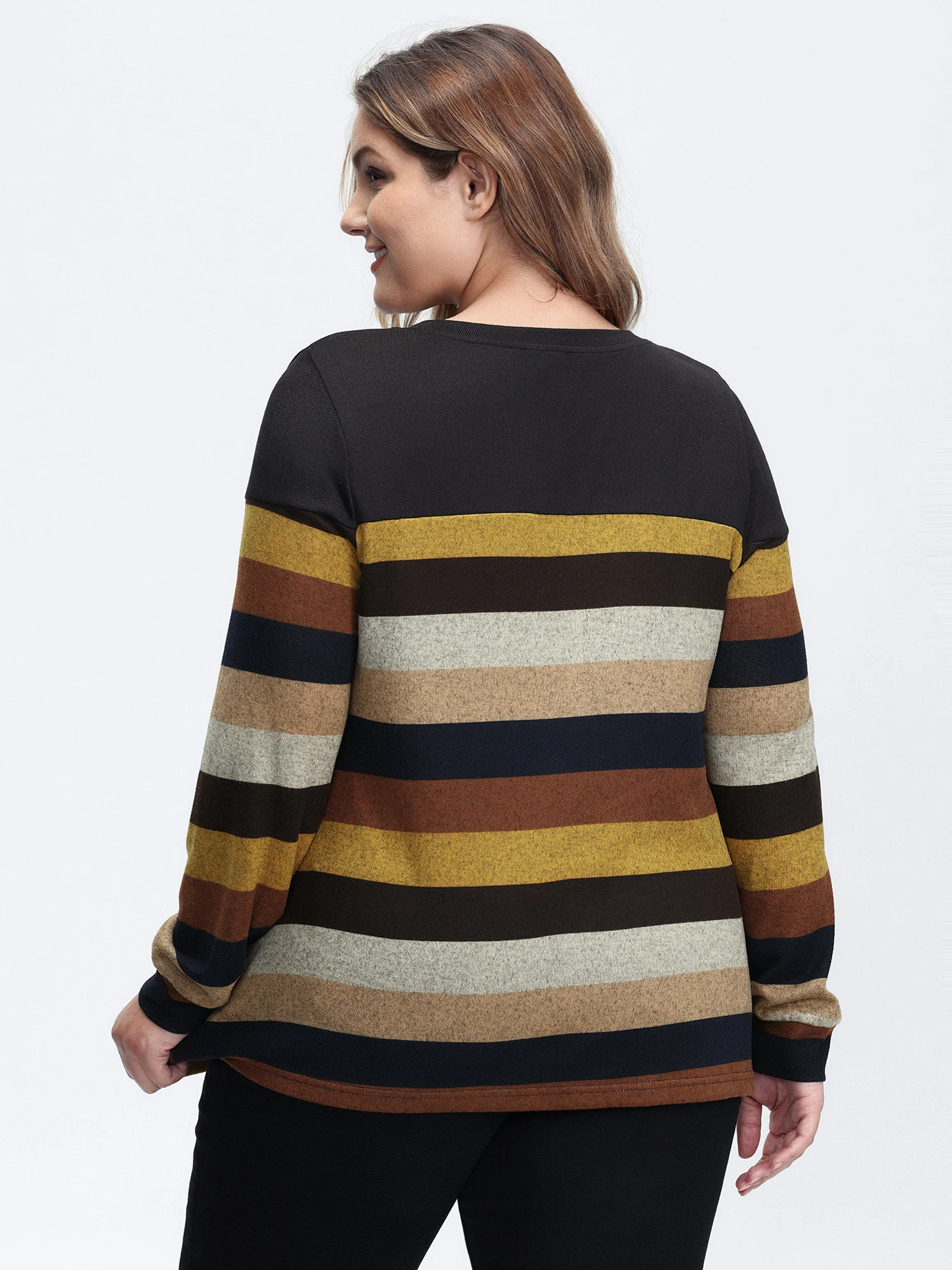 Stretchy Colorful Stripe Relaxed-Fit T-Shirt - Image 5