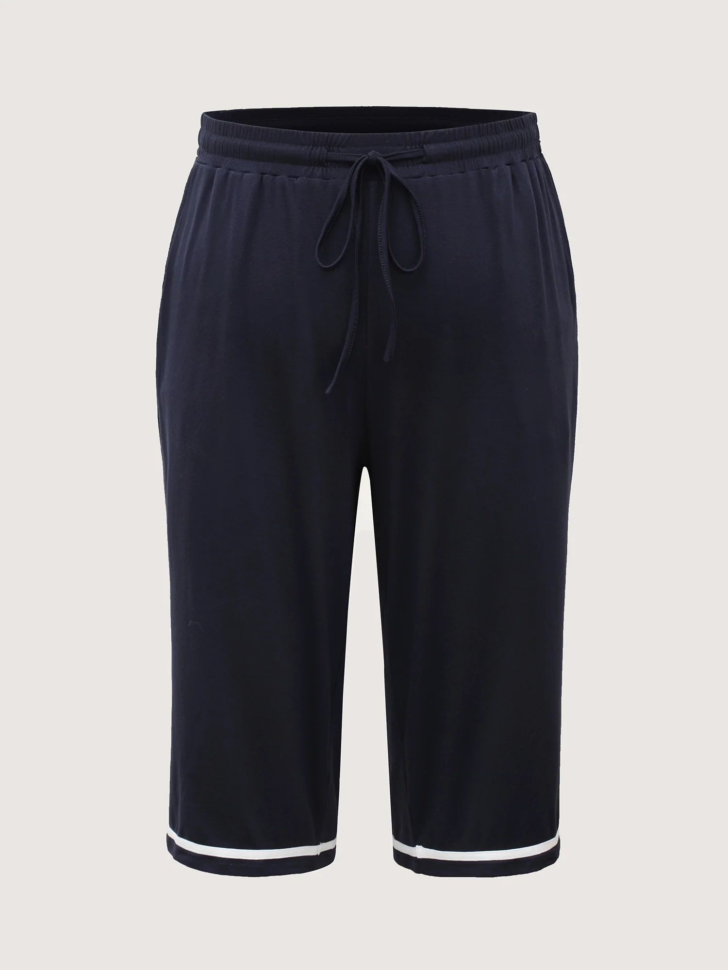 Stretchy Contrast Hem Straight Leg Lounge Pants - Image 8