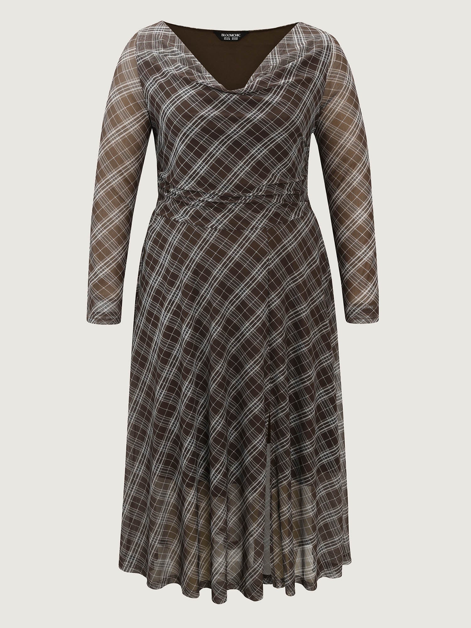 Stretchy Cowl Neckline Slit Pockets Maxi Dress - Image 7