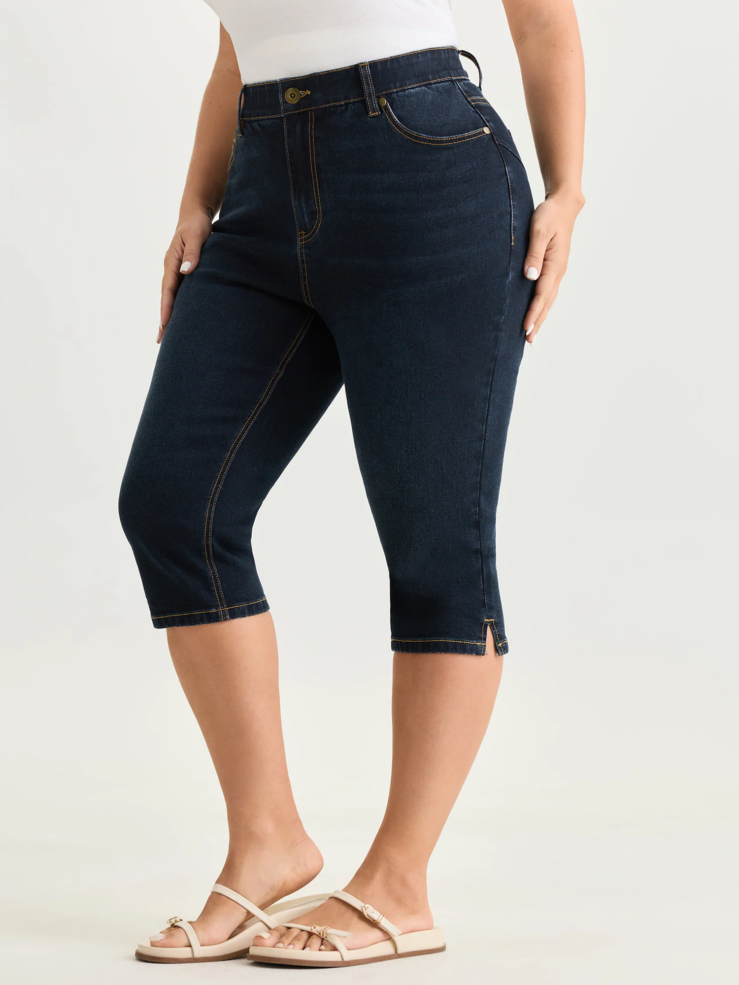 Stretchy Skinny-Fit Capri Jeans - Image 2