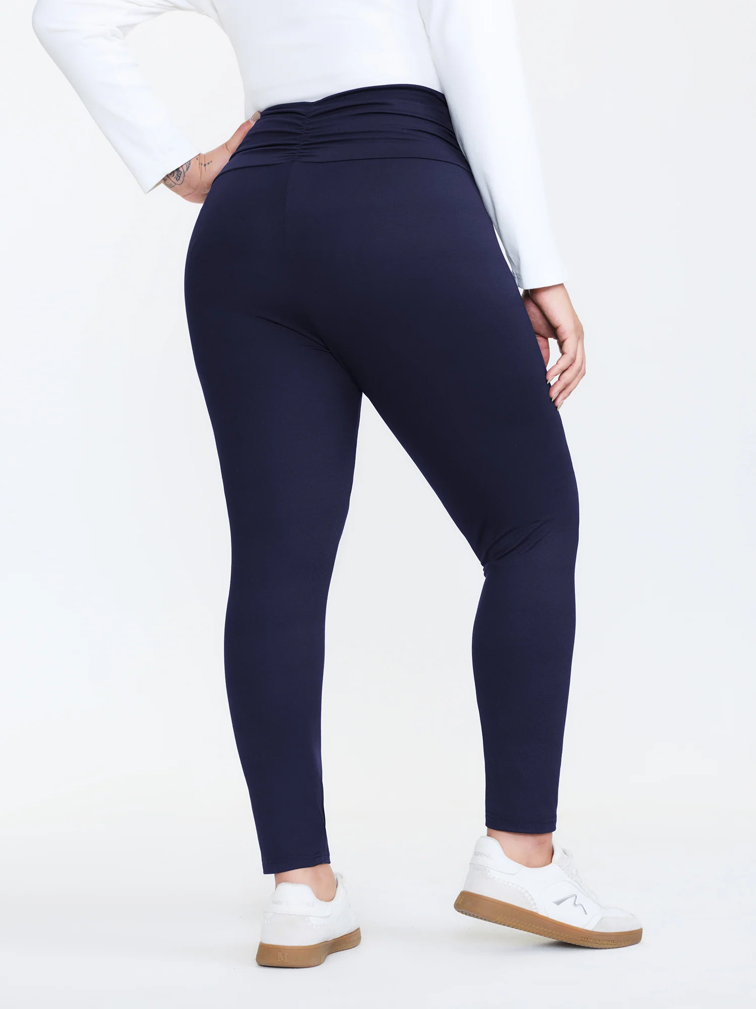 Stretchy Cross Waist Slim Fit Leggings - Image 13