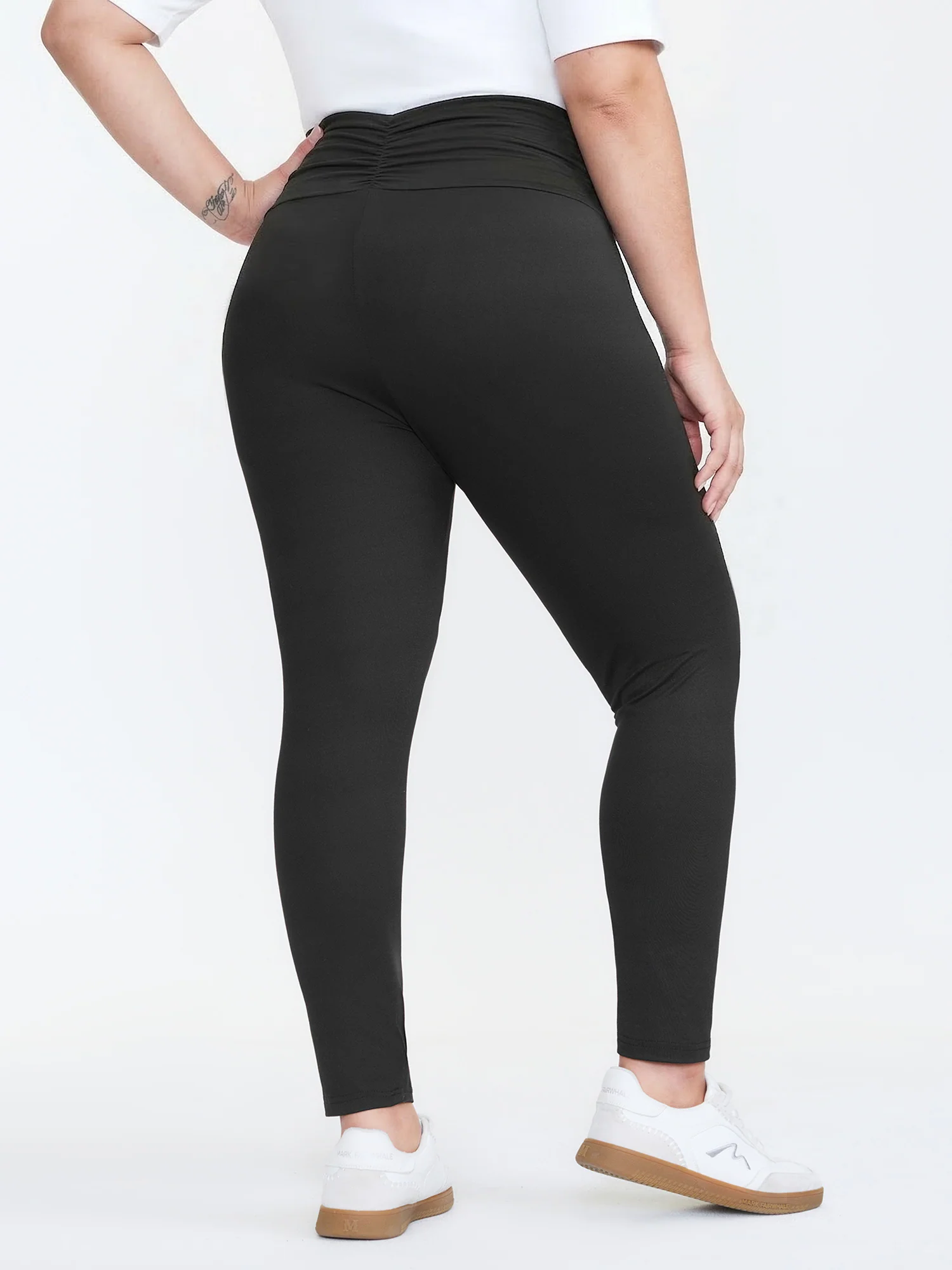 Stretchy Cross Waist Slim Fit Leggings - Image 5