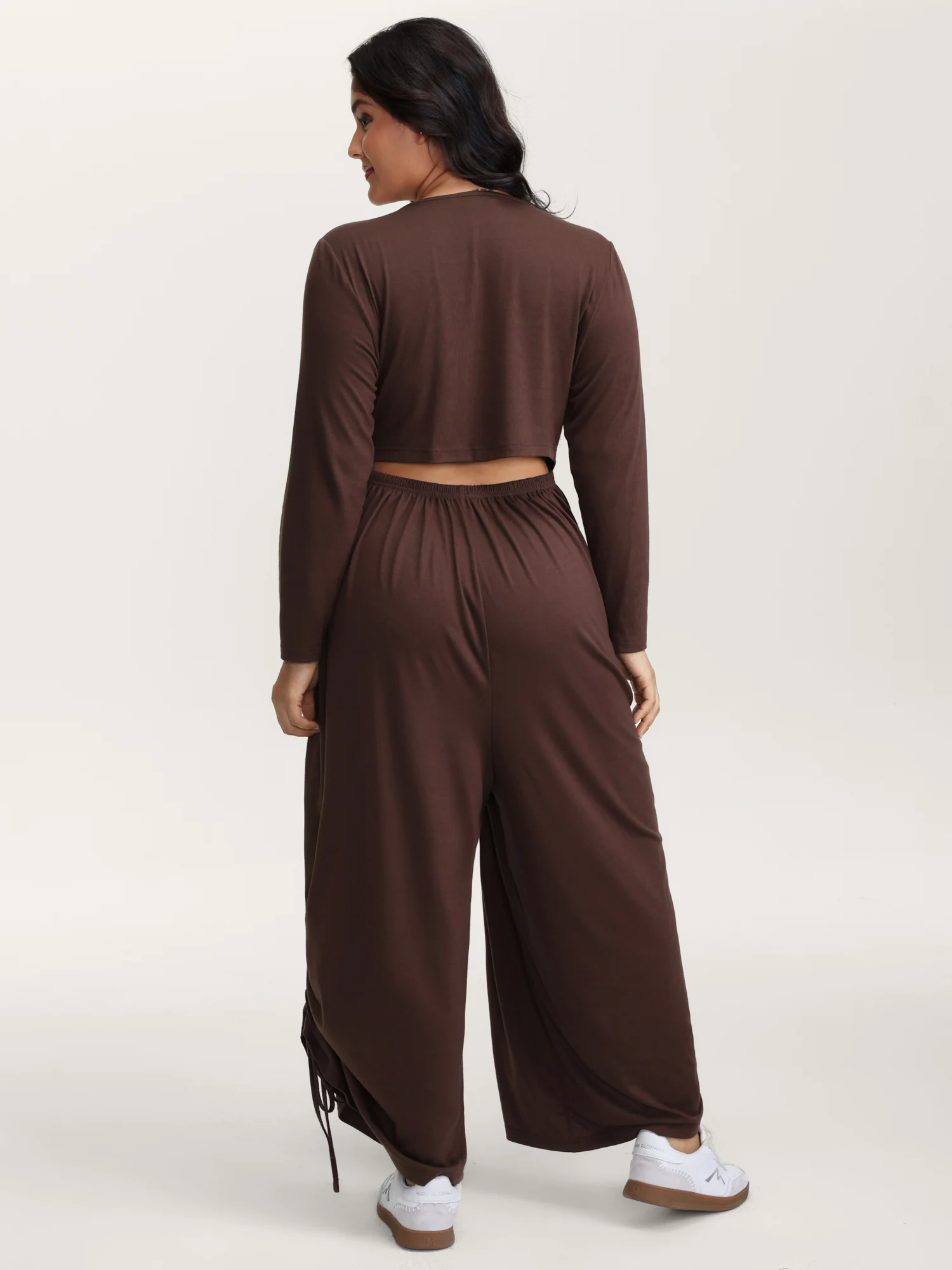 Easy peezy Stretchy Cross-Wrap Drawstring Hem Jumpsuit - Image 6