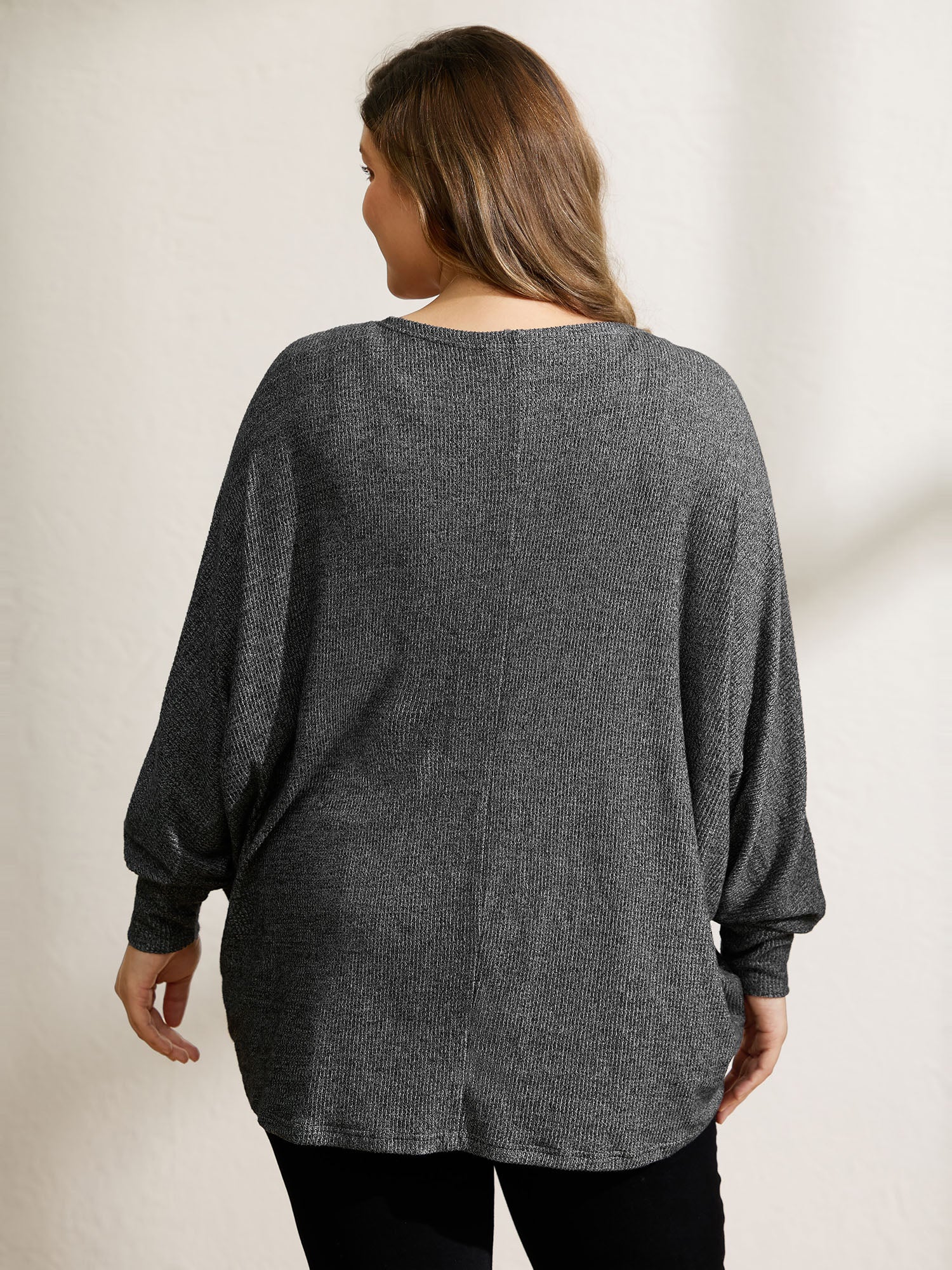 Stretchy Curvy Hem Open-Front Cardigan - Image 4