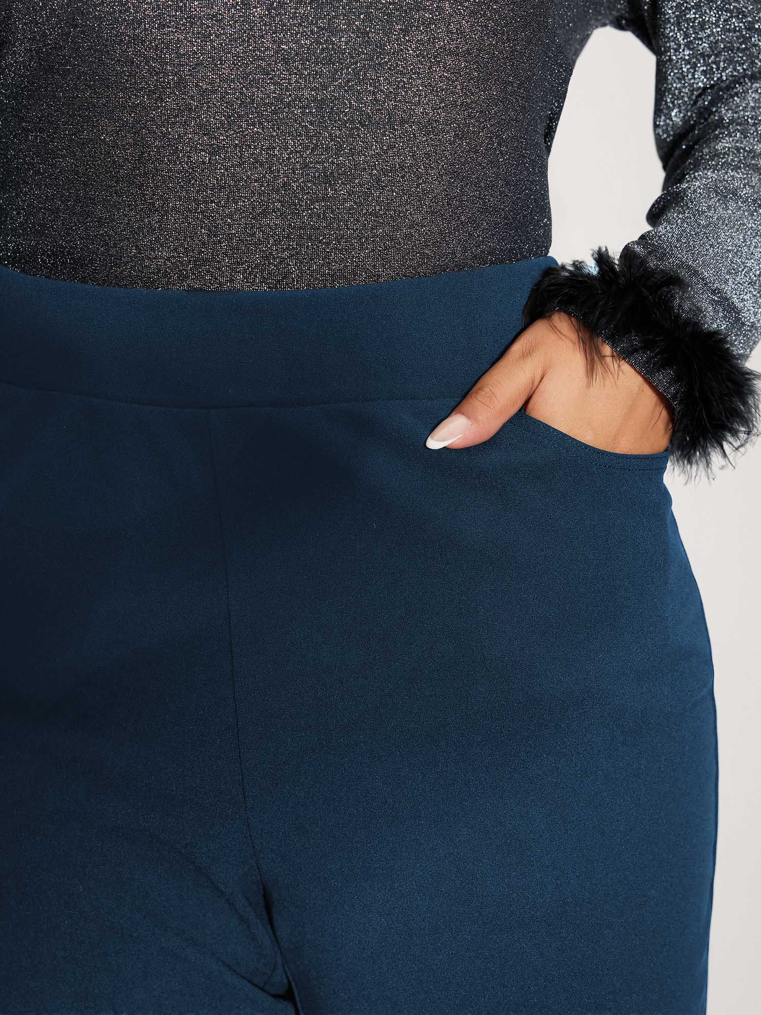 Stretchy Diamond Detail Hem Pants - Image 13