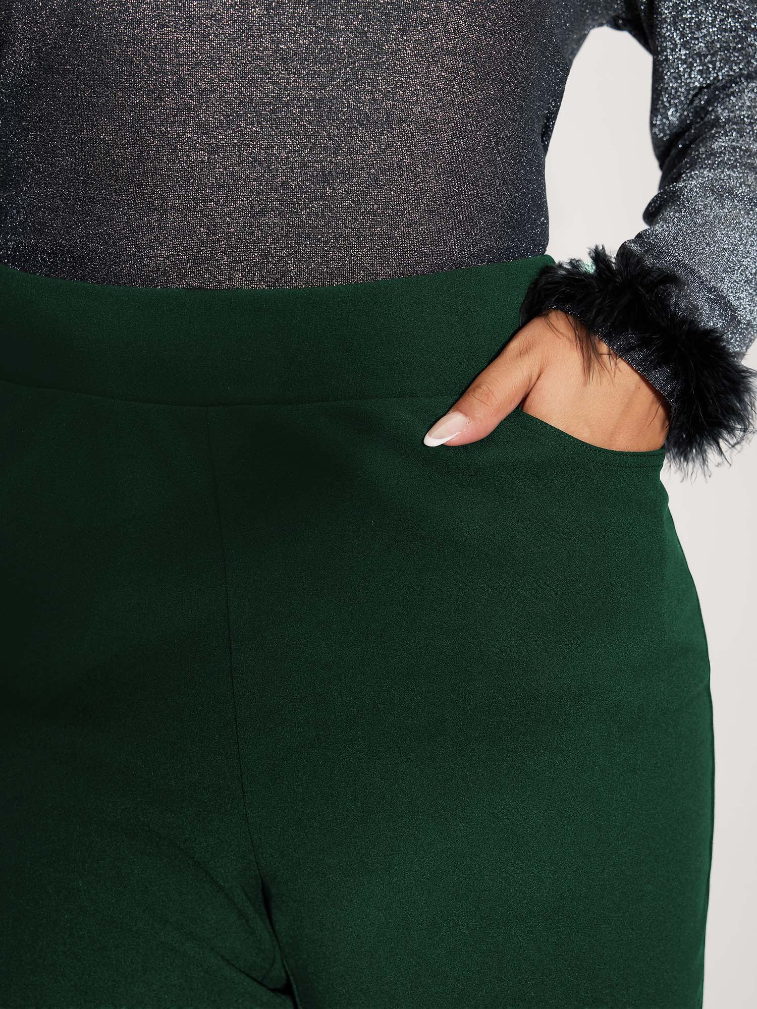 Stretchy Diamond Detail Hem Pants - Image 19