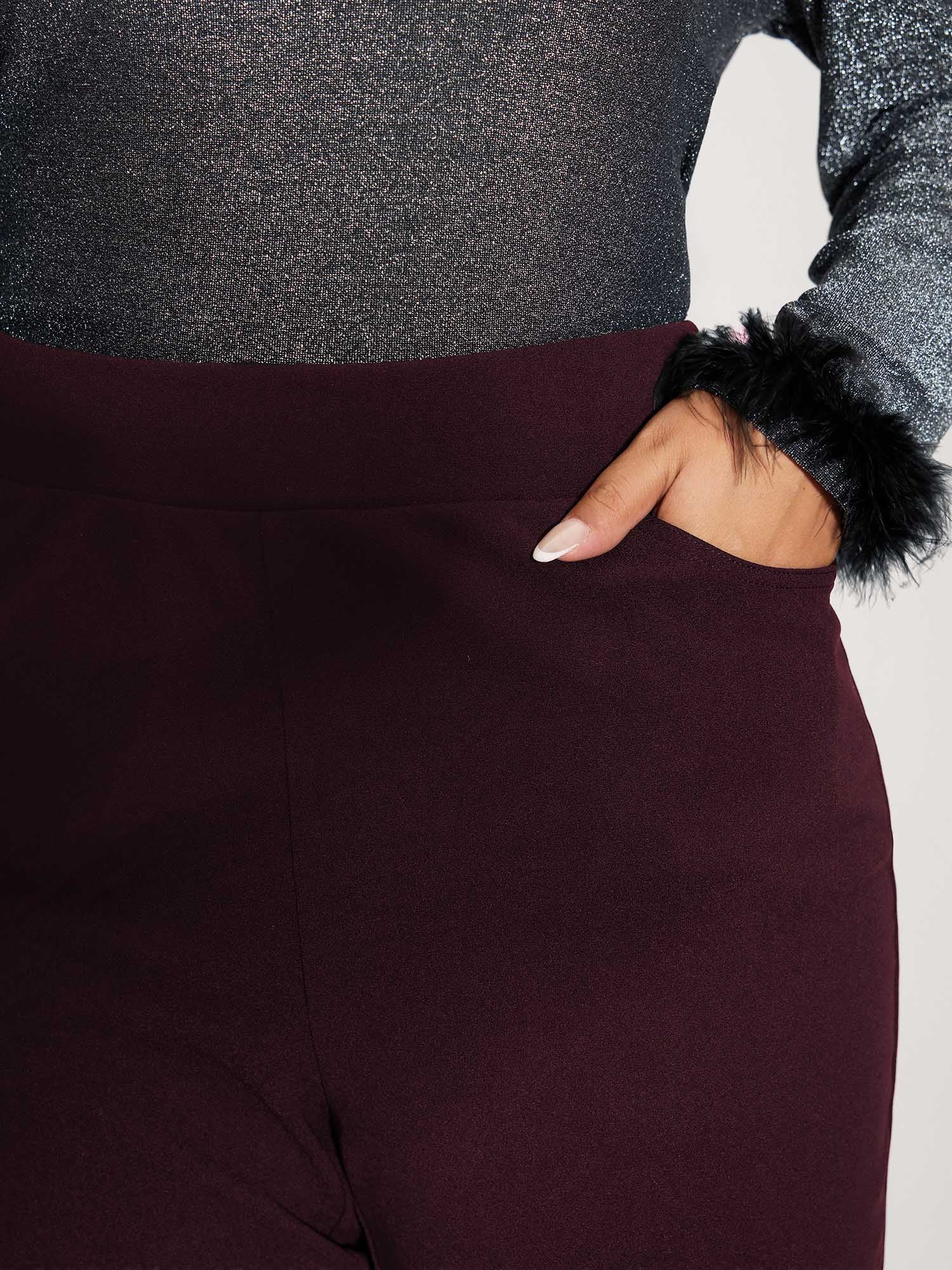 Stretchy Diamond Detail Hem Pants - Image 31