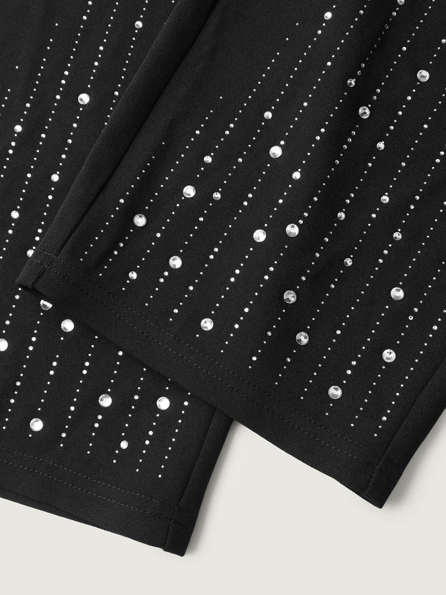 Stretchy Diamond Detail Hem Pants - Image 8