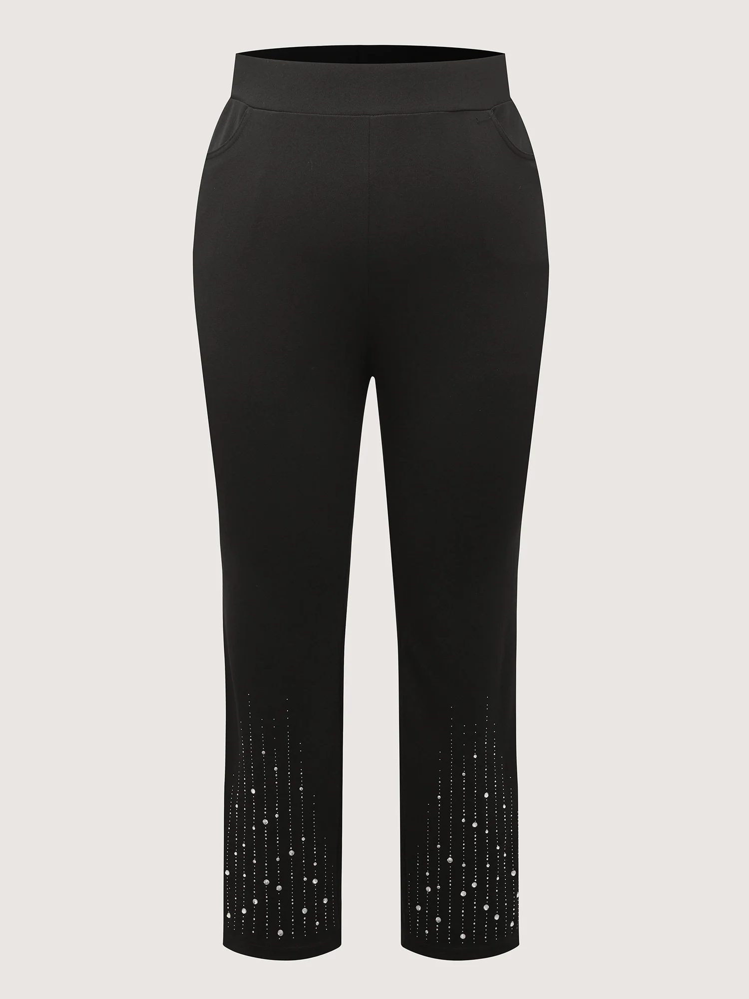 Stretchy Diamond Detail Hem Pants - Image 9