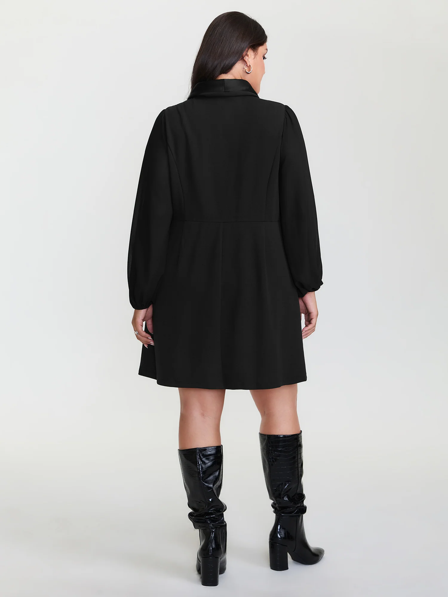 Stretchy Double Button Pockets Blazer Dress - Image 4