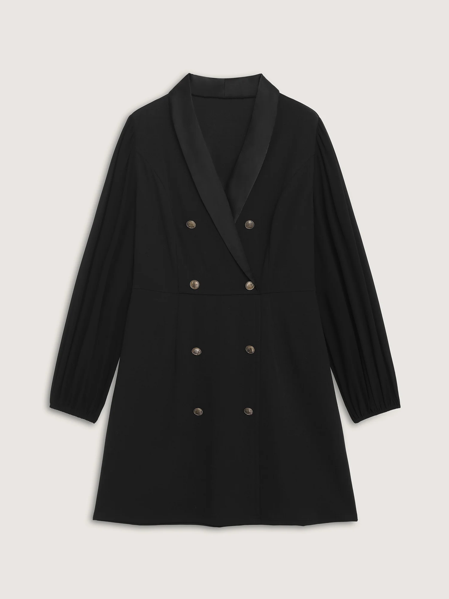 Stretchy Double Button Pockets Blazer Dress - Image 7