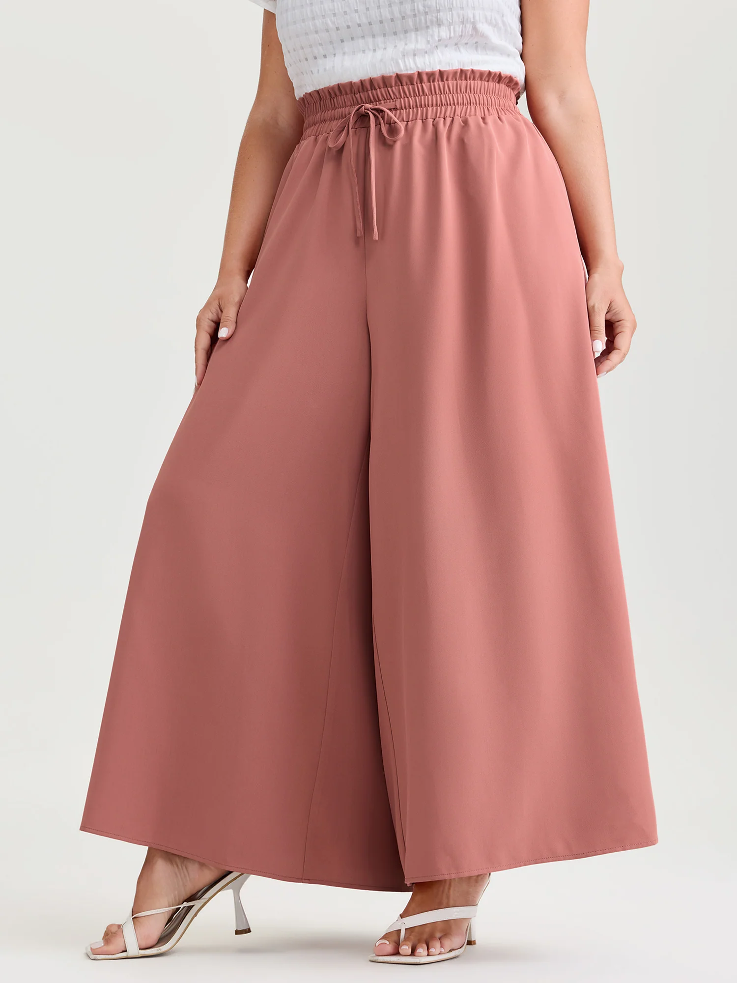 Stretchy Drawstring Waist Pockets Pants