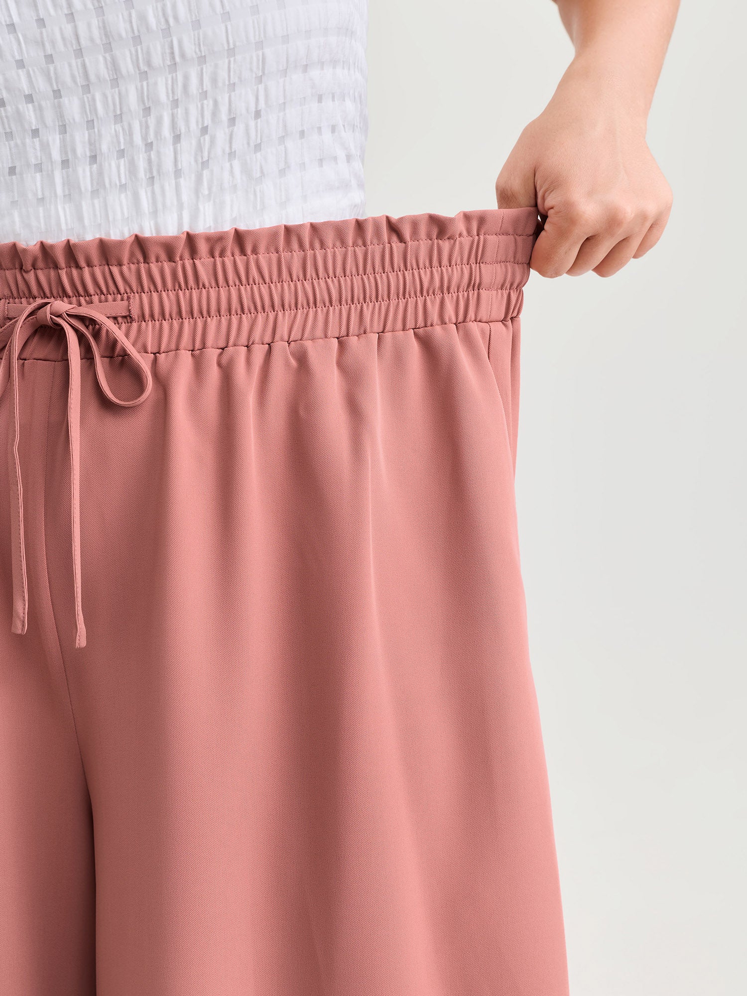 Stretchy Drawstring Waist Pockets Pants - Image 4