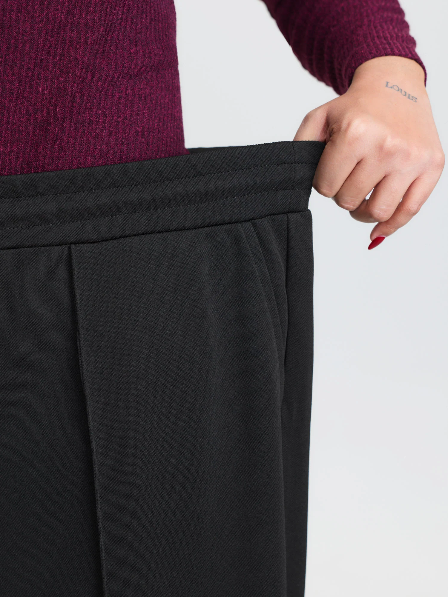 Stretchy Drawstring Waist Seamed Pants - Image 4