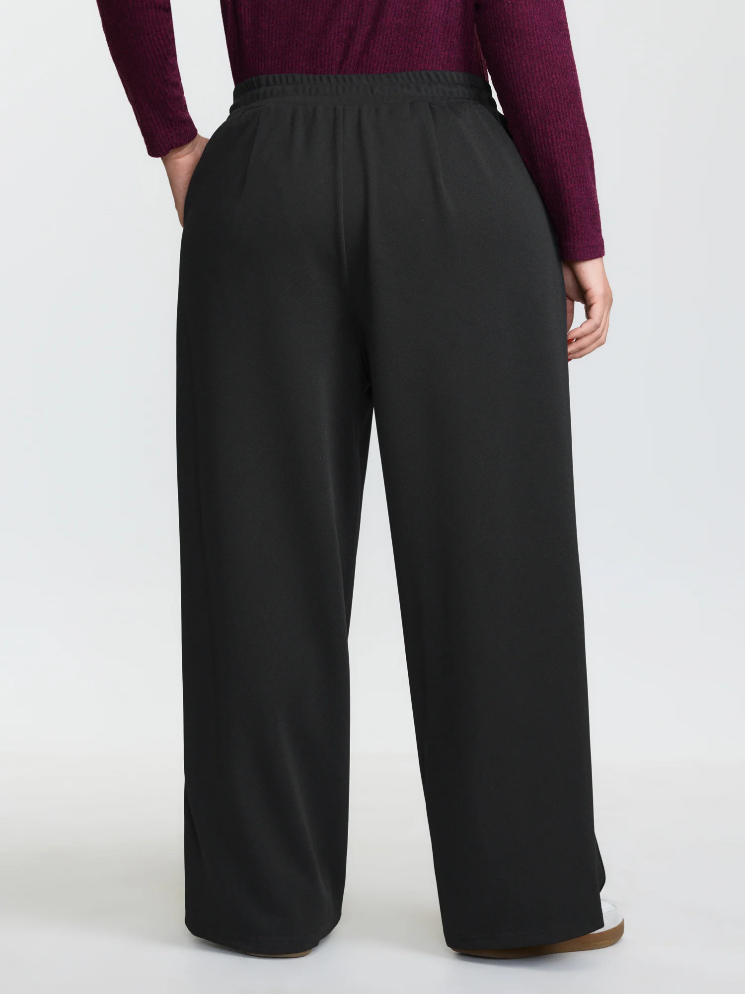 Stretchy Drawstring Waist Seamed Pants - Image 5