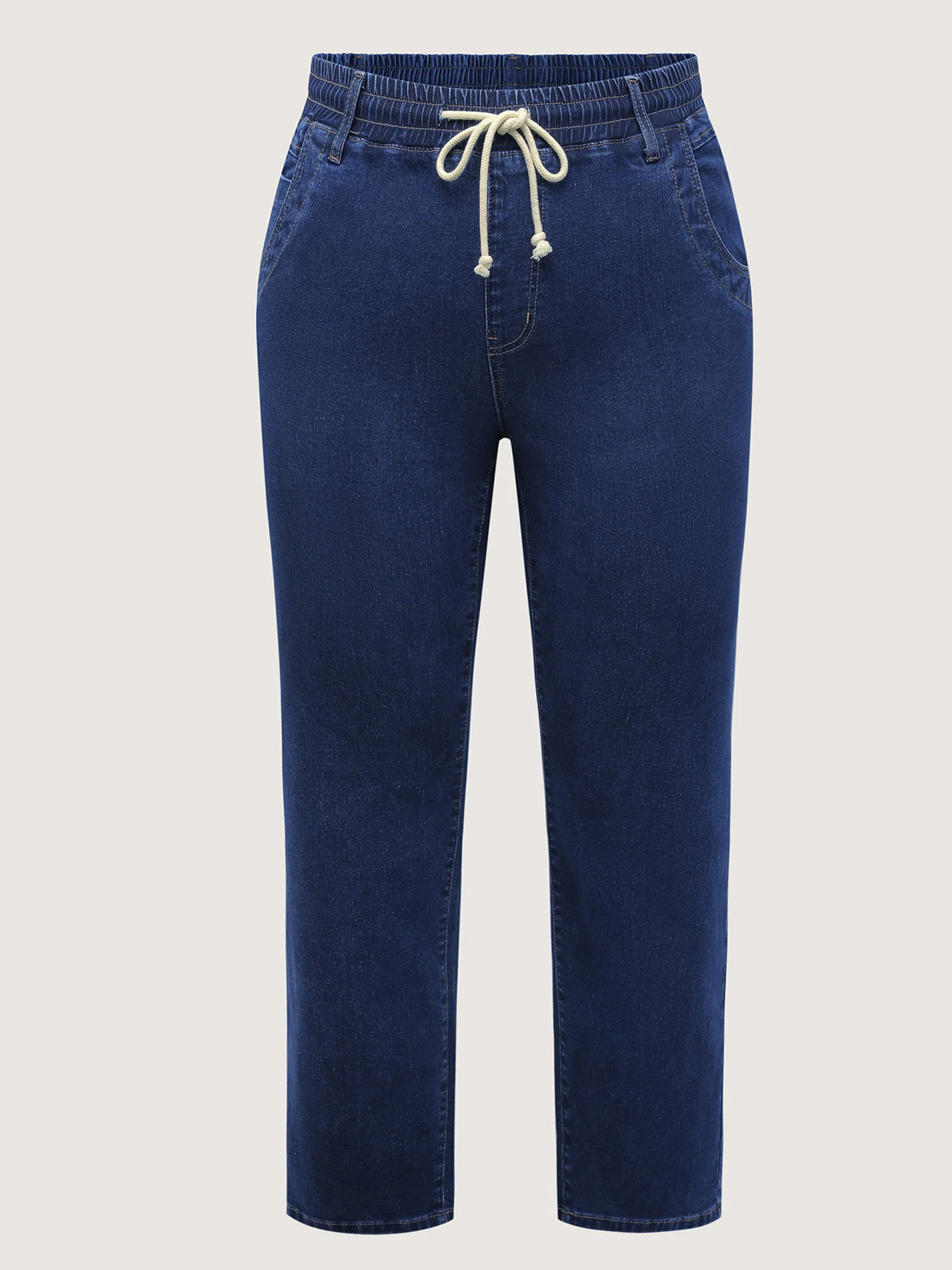 Everyday Pull-On Drawstring High-Rise Jeans - Image 8