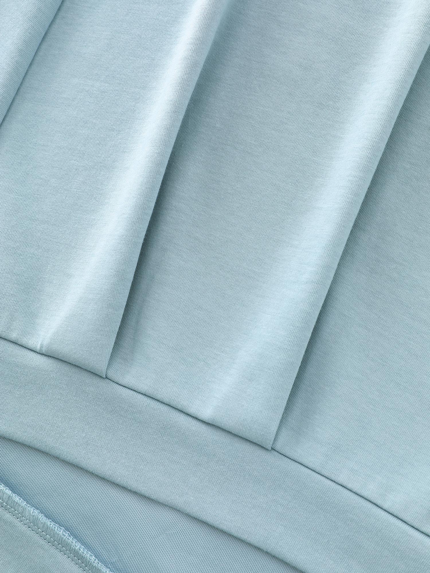 Stretchy Elastic Hem Plain T-Shirt - Image 6
