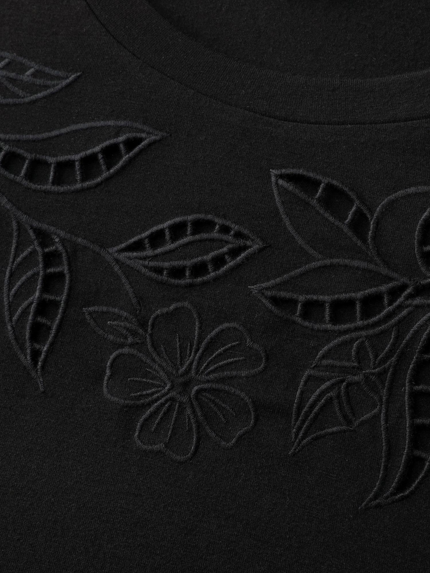 Stretchy Embroidered Cut-Out T-Shirt - Image 5