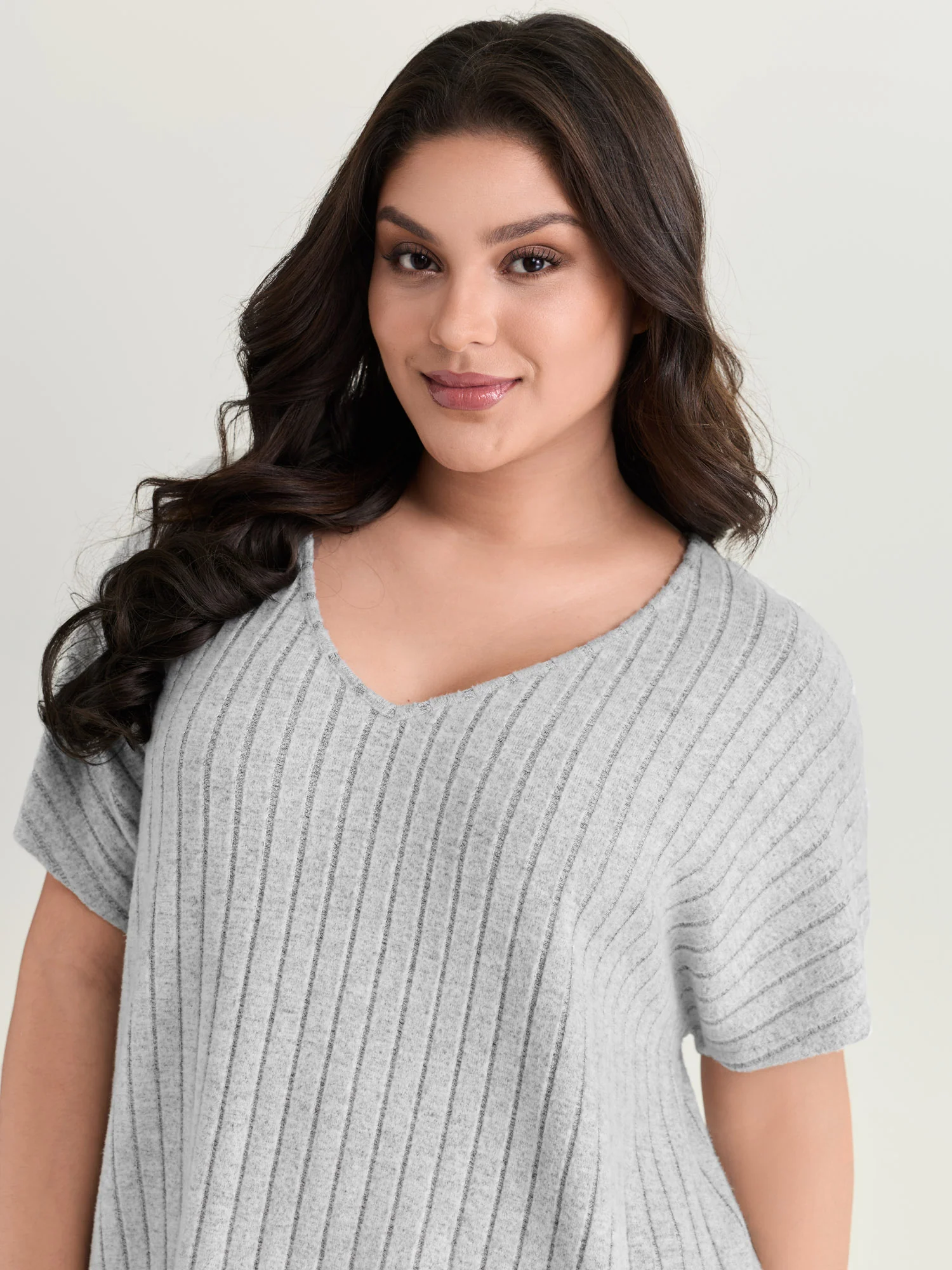 Stretchy-Fit Ribbed Texture Lounge Set - Image 2