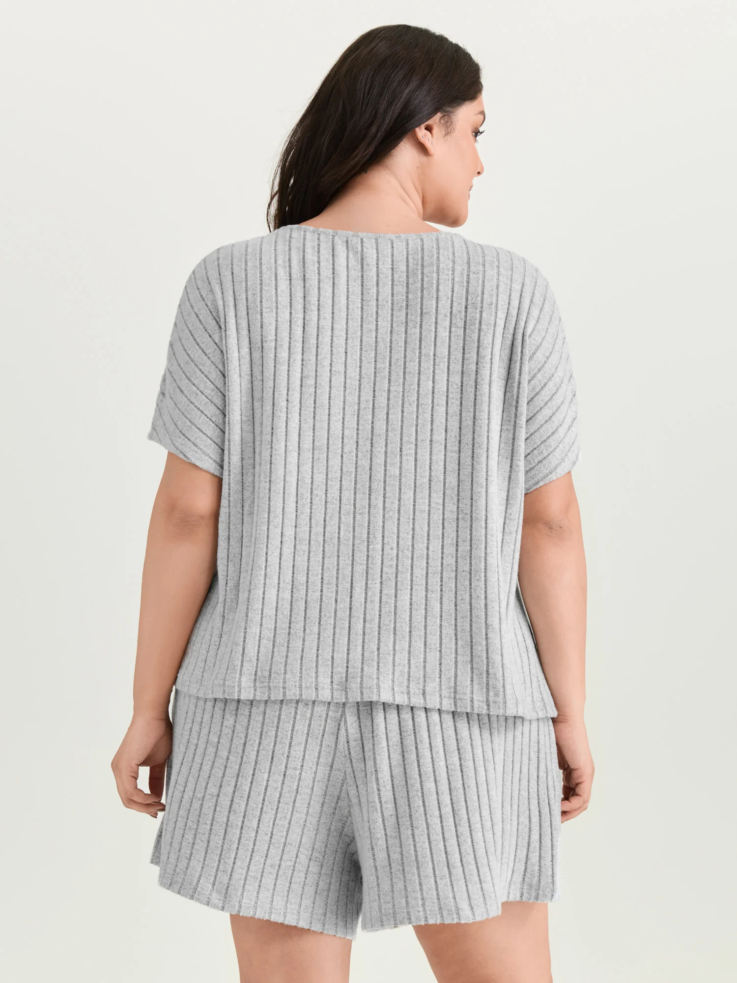 Stretchy-Fit Ribbed Texture Lounge Set - Image 7