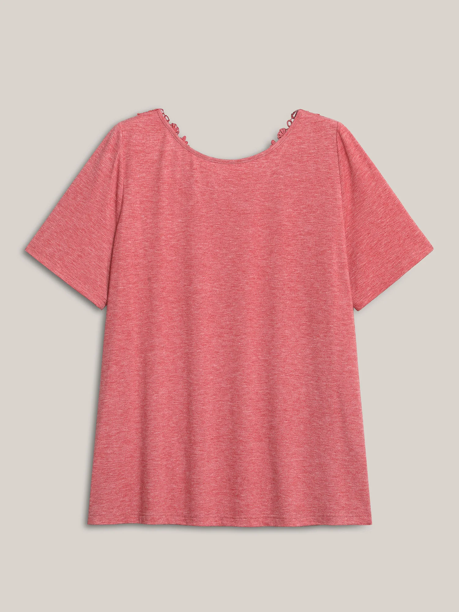 Stretchy Floral Backless Plain T-Shirt - Image 6