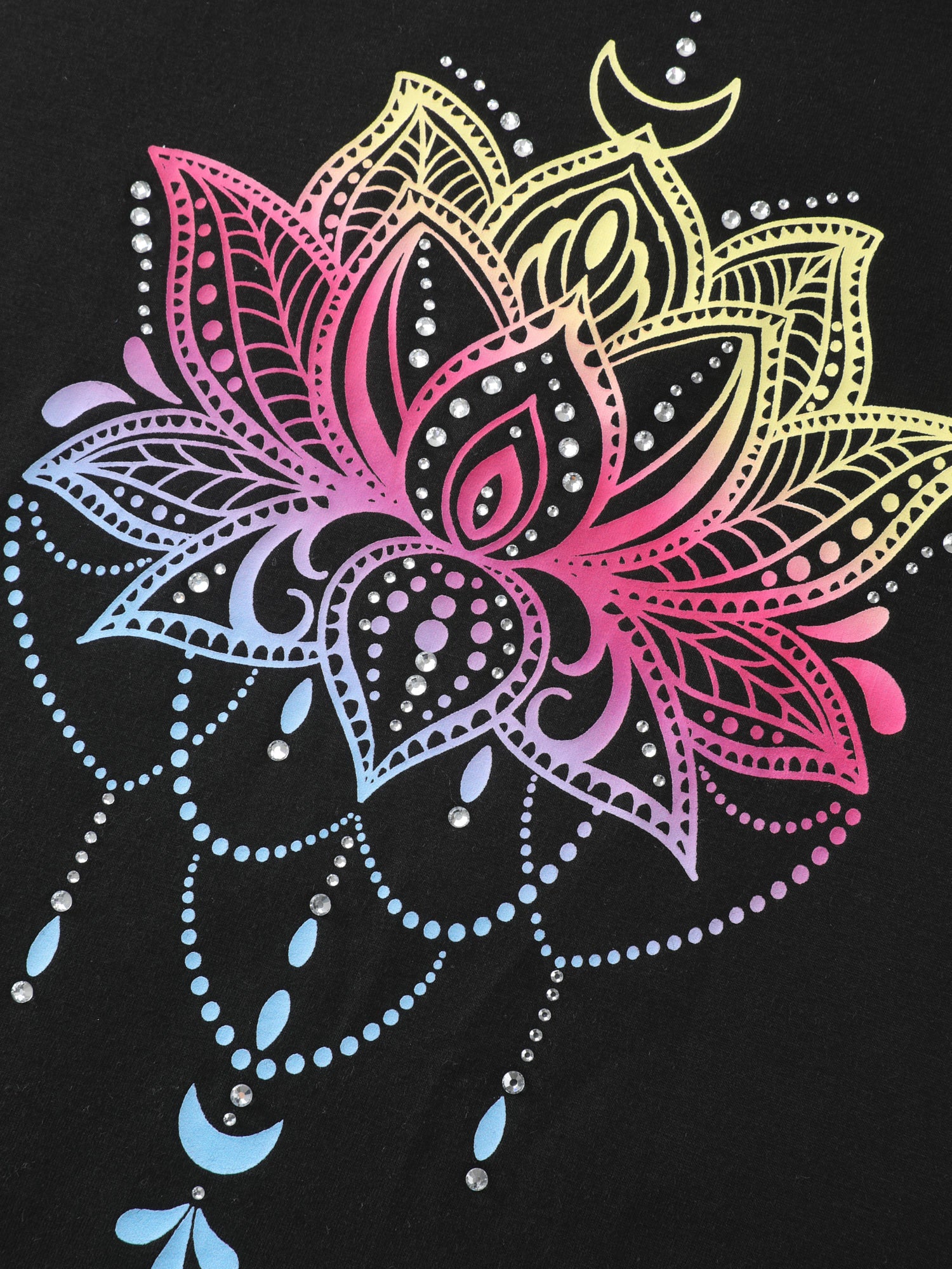 Stretchy Floral Pattern Round Neck T-Shirt - Image 6