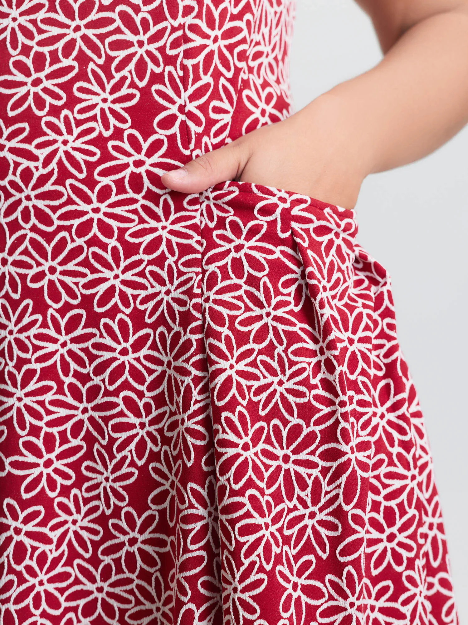 Stretchy Floral Print Cinched-Waist Mini Dress - Image 4