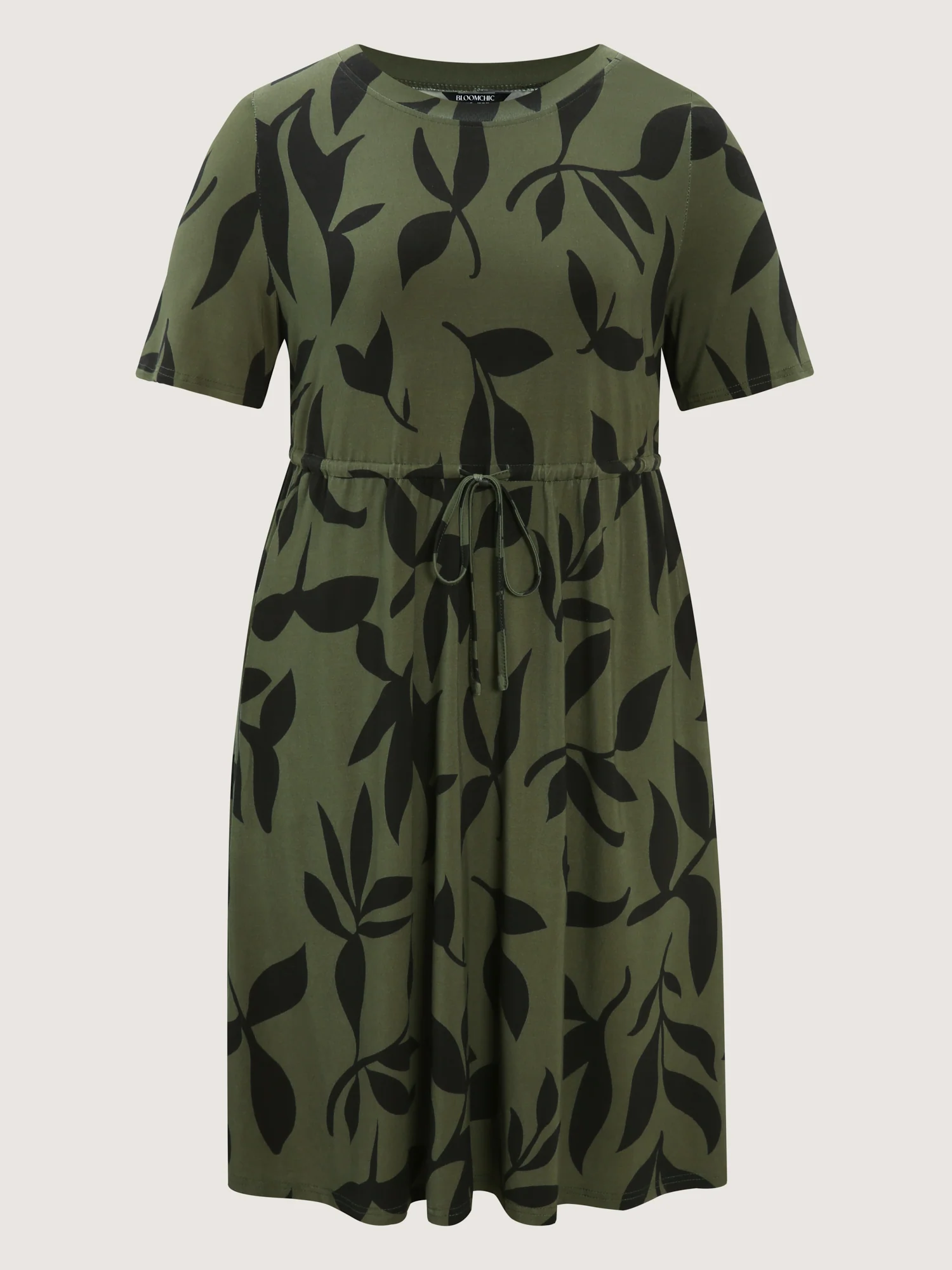 Stretchy Floral Print Waist Tie Mini Dress - Image 8