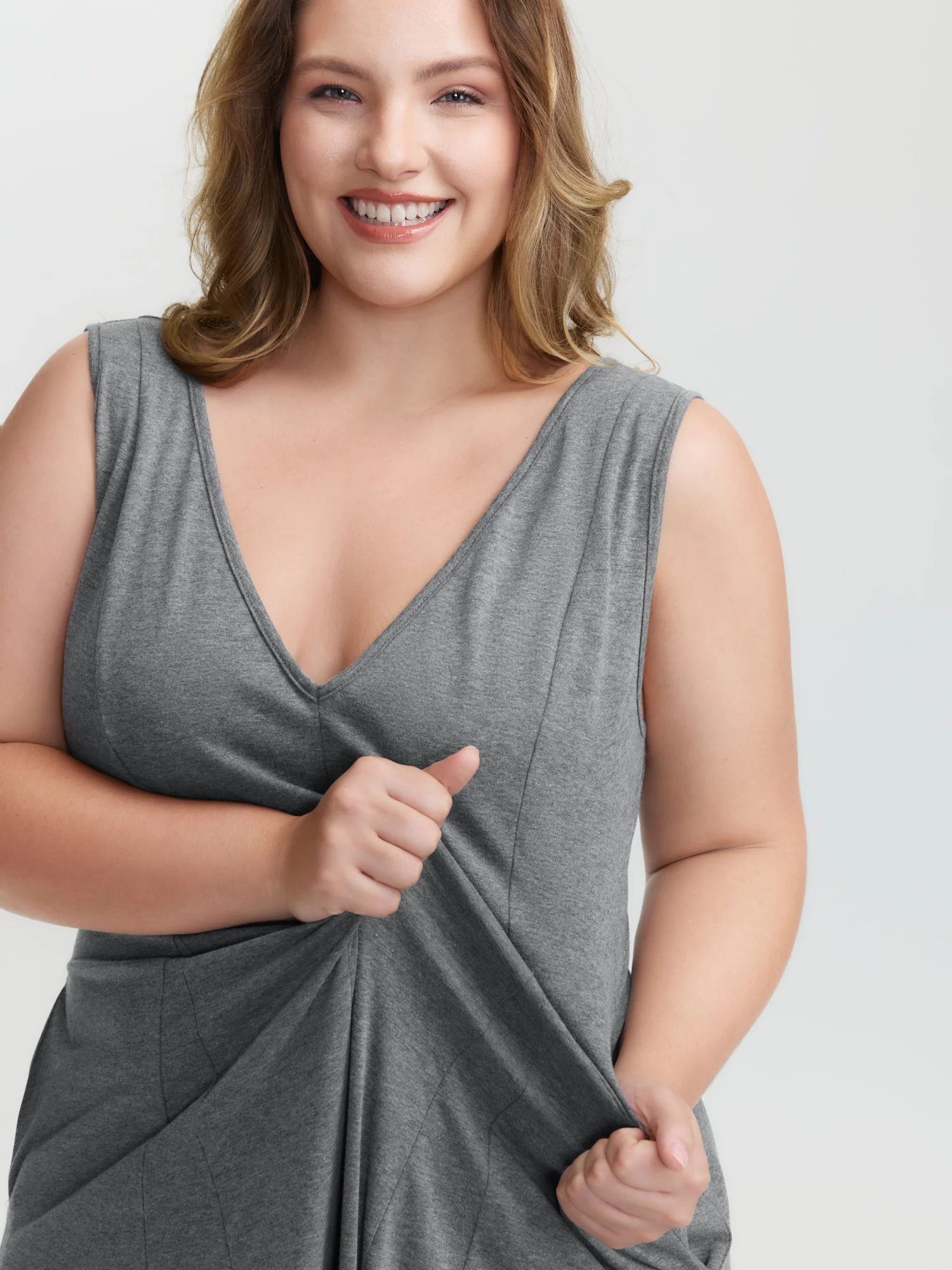 Stretchy Flowy V-Neck Jumpsuit - Image 4