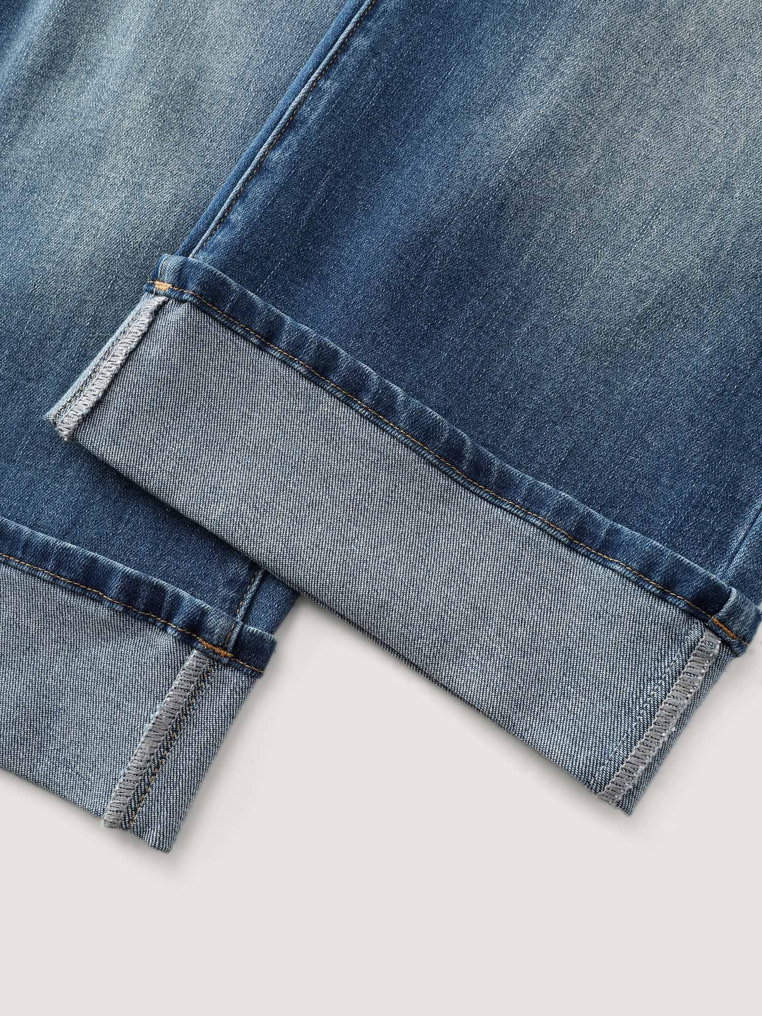Stretchy Back Elastic Waist Capri Jeans - Image 8