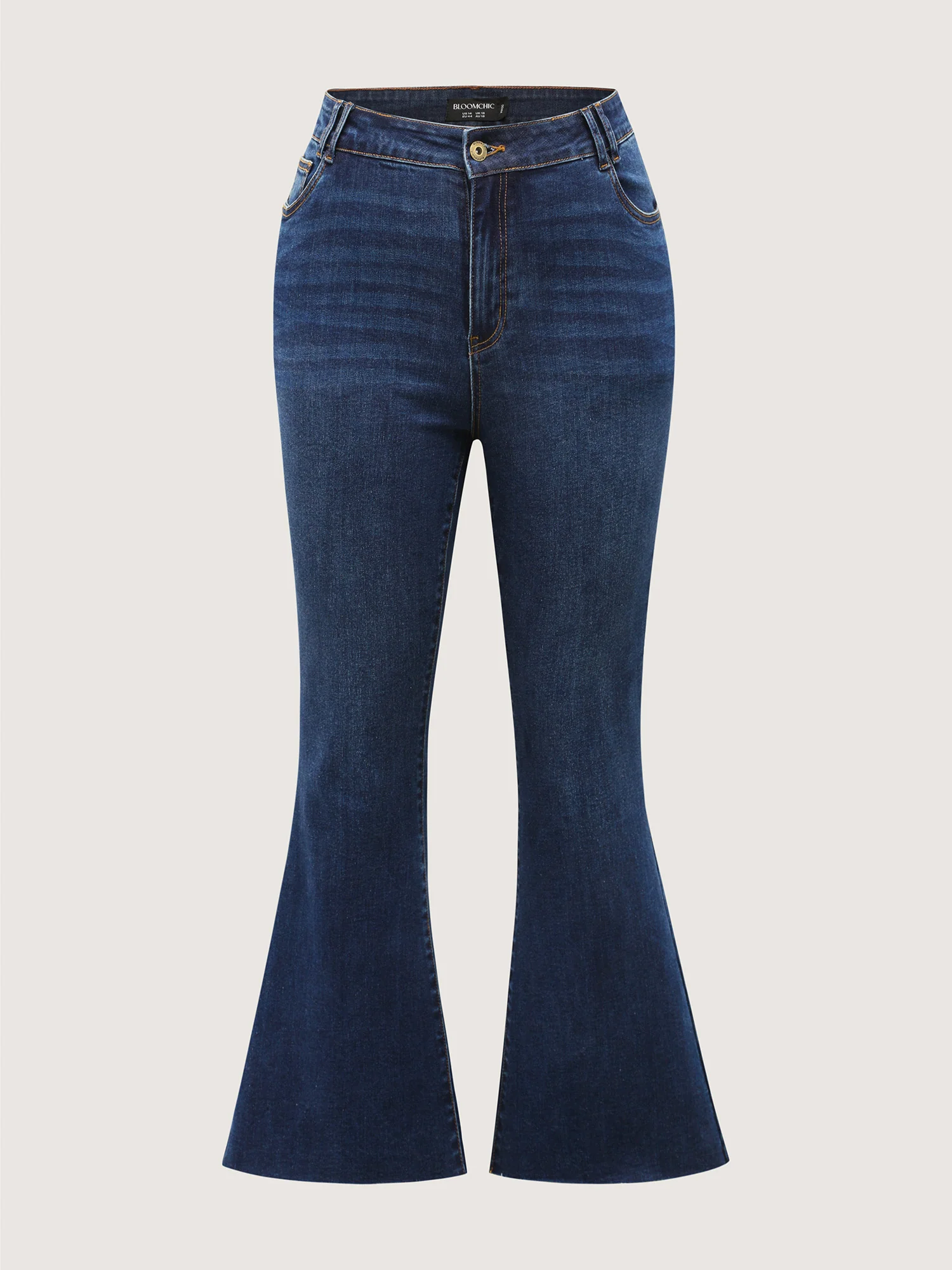 Stretchy Frayed Hem Bootcut Jeans - Image 8