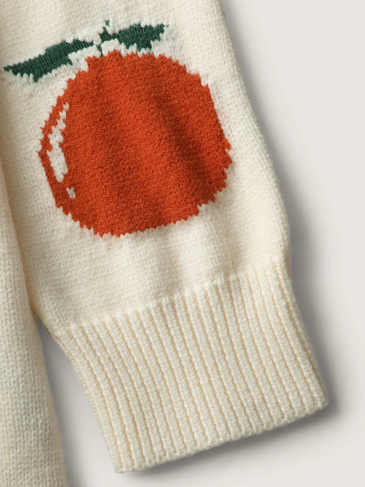 Supersoft Stretchy Fruit Pattern Ribbed Hem Pullover - Image 7