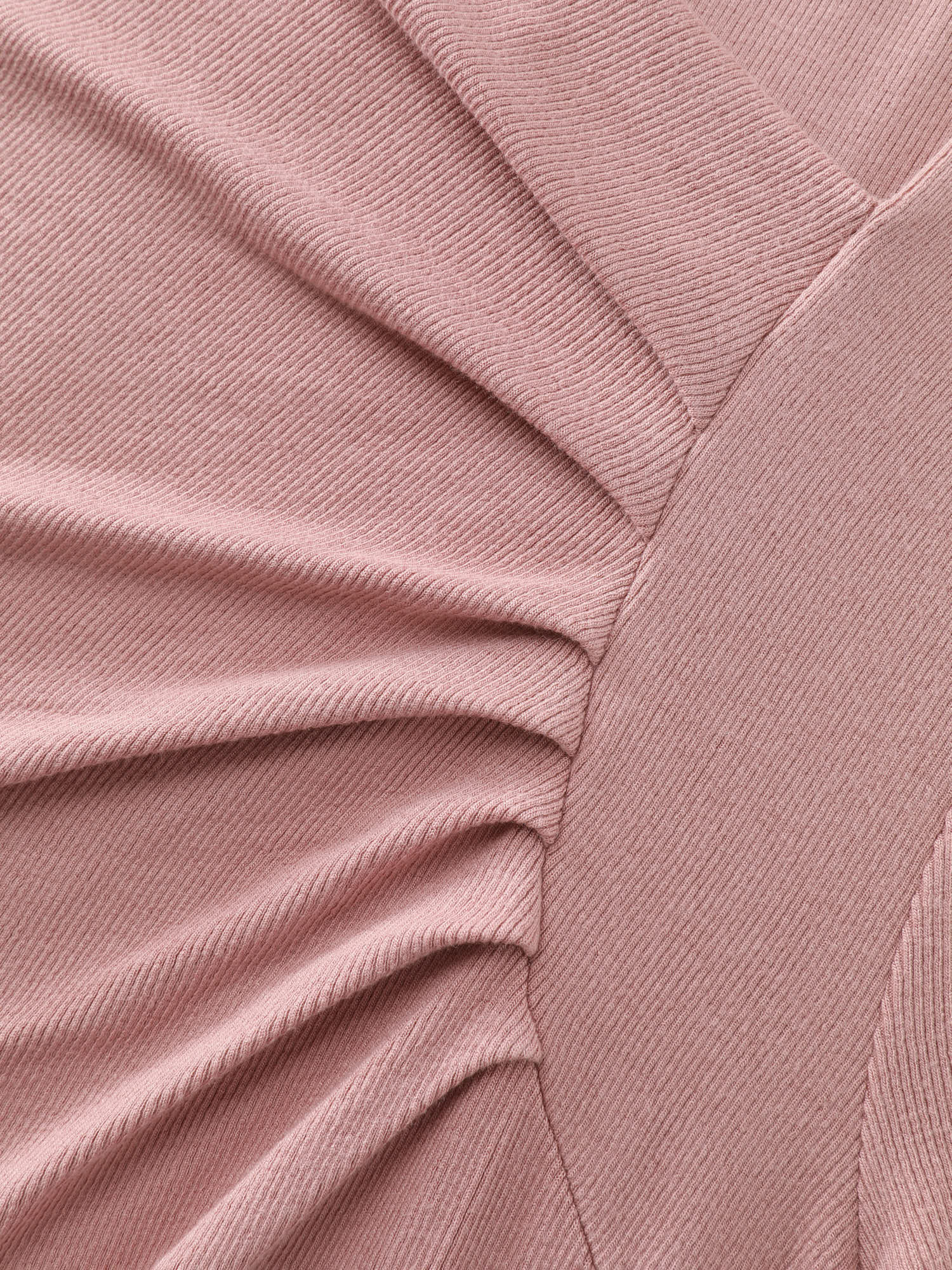 Stretchy Gathered Side Neckline Knit Top - Image 6