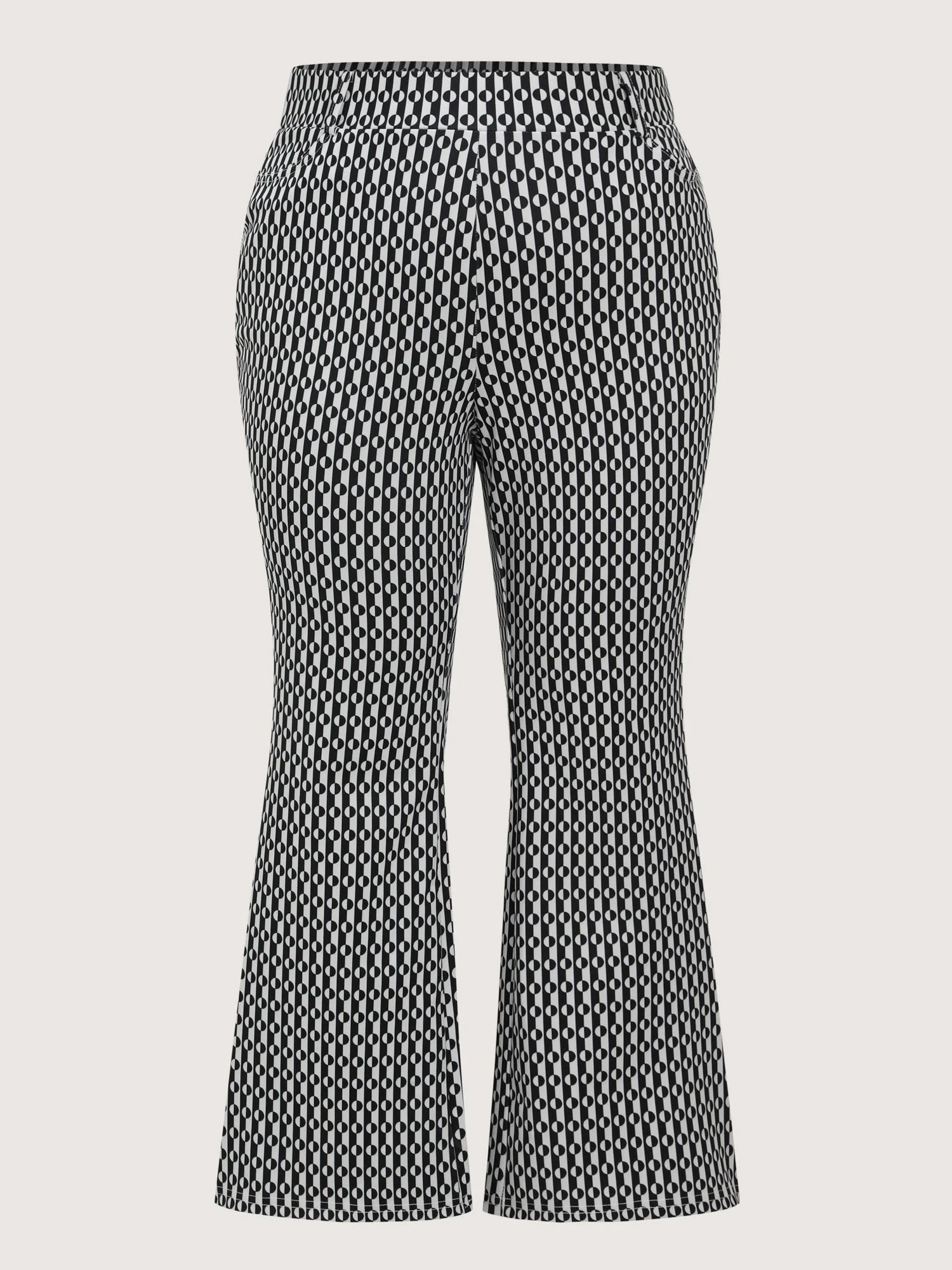 Stretchy Geometric Print Pull-On Pants - Image 9