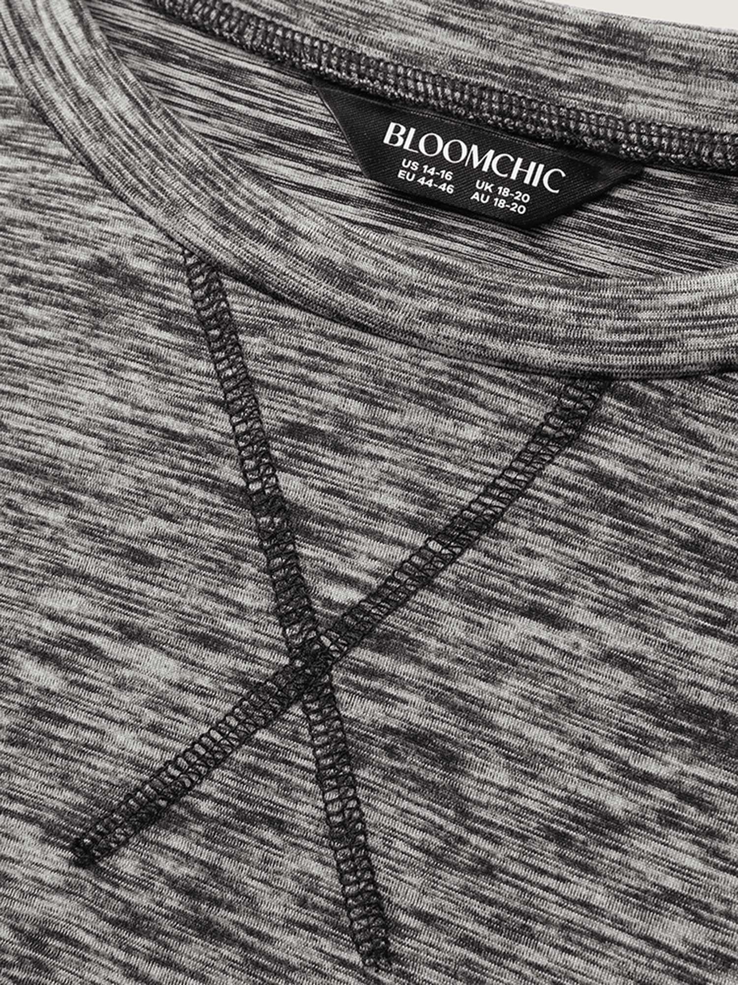 Stretchy Heather Textured Solid T-Shirt - Image 5