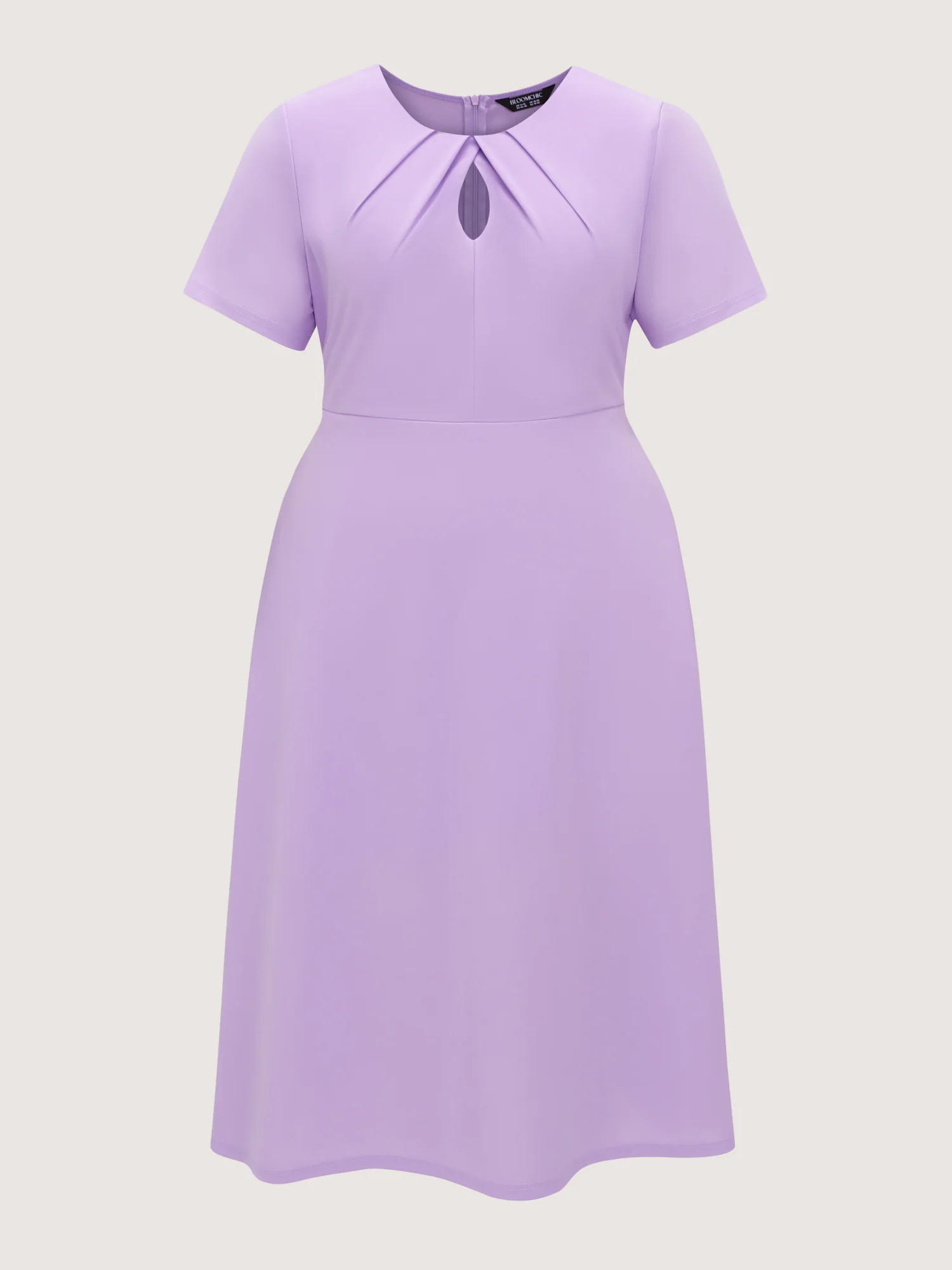 Stretchy Keyhole Neckline Fit And Flare Midi Dress - Image 8