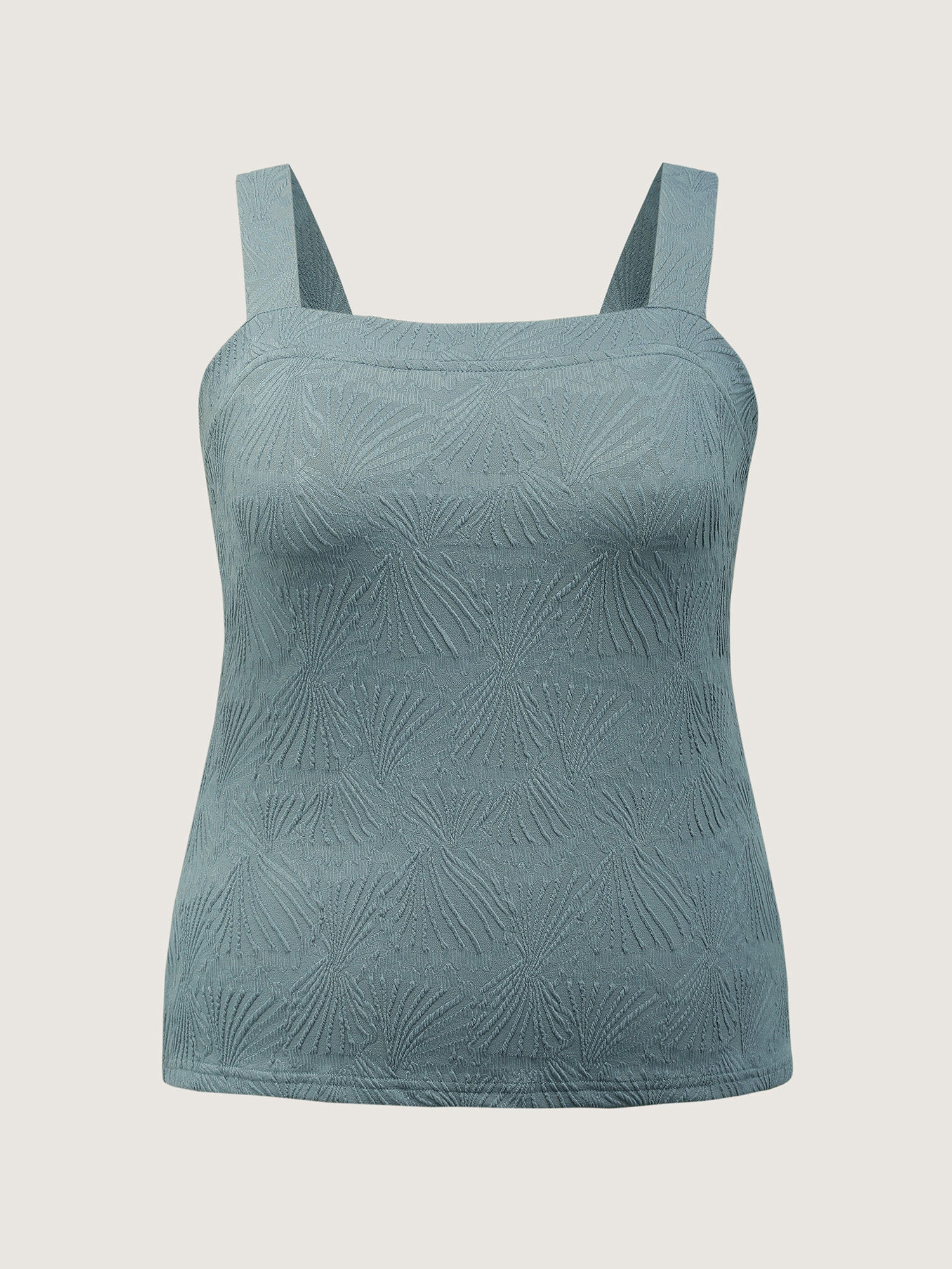 Stretchy Knit Wide Straps Fitted Tank Top - Image 7