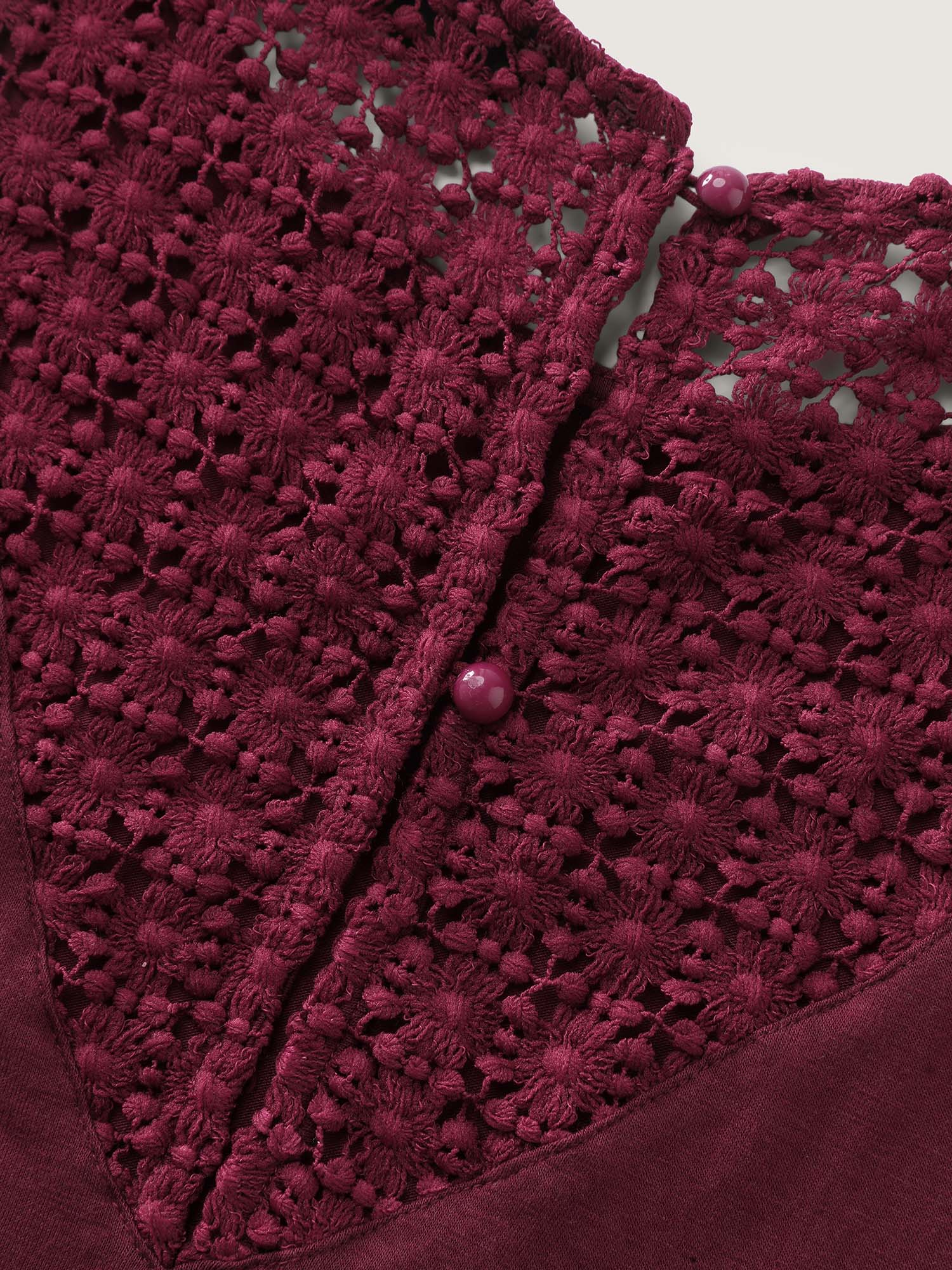 Stretchy Lace Cut-Out Back Knit Top - Image 6