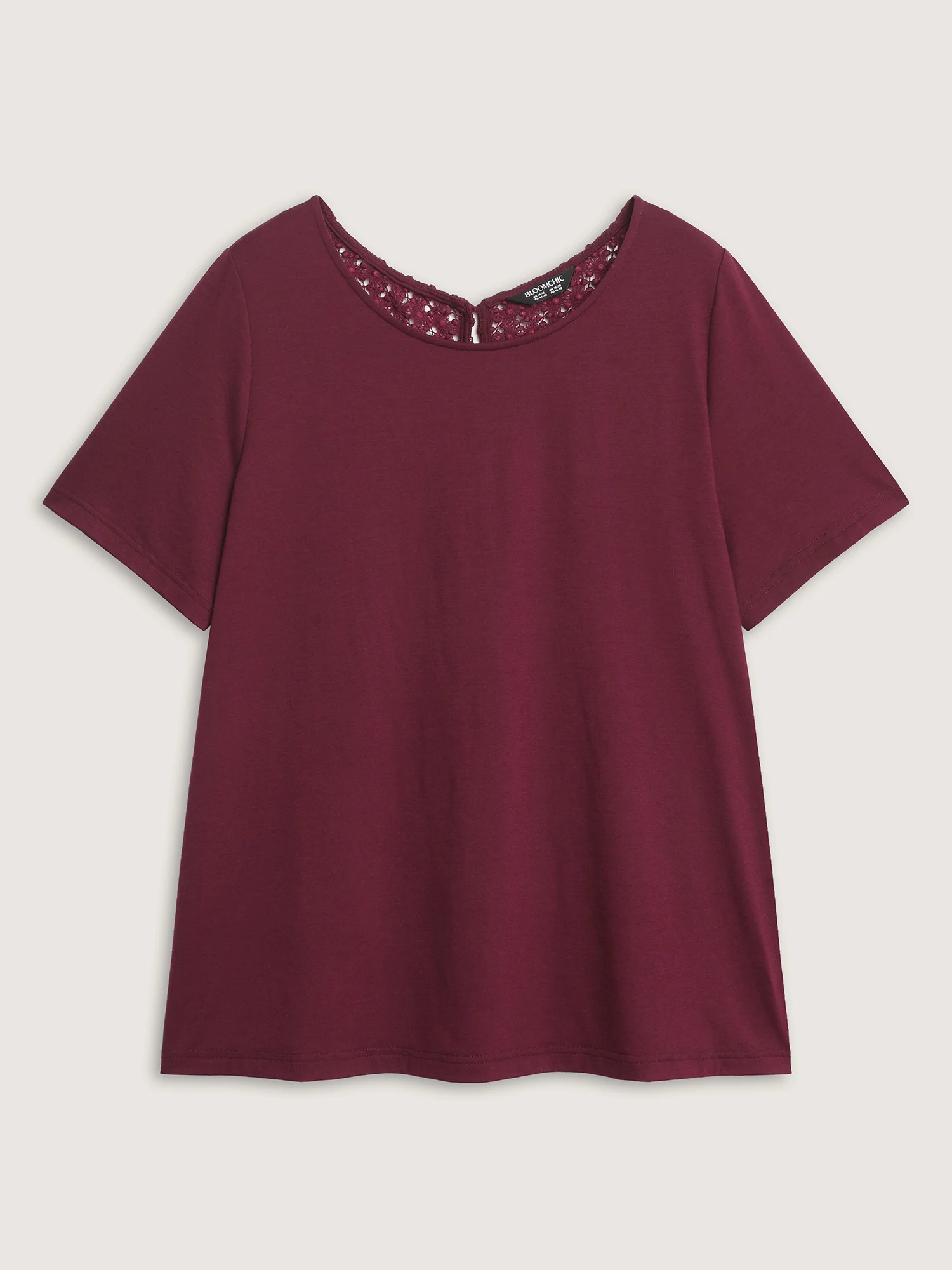 Stretchy Lace Cut-Out Back Knit Top - Image 7