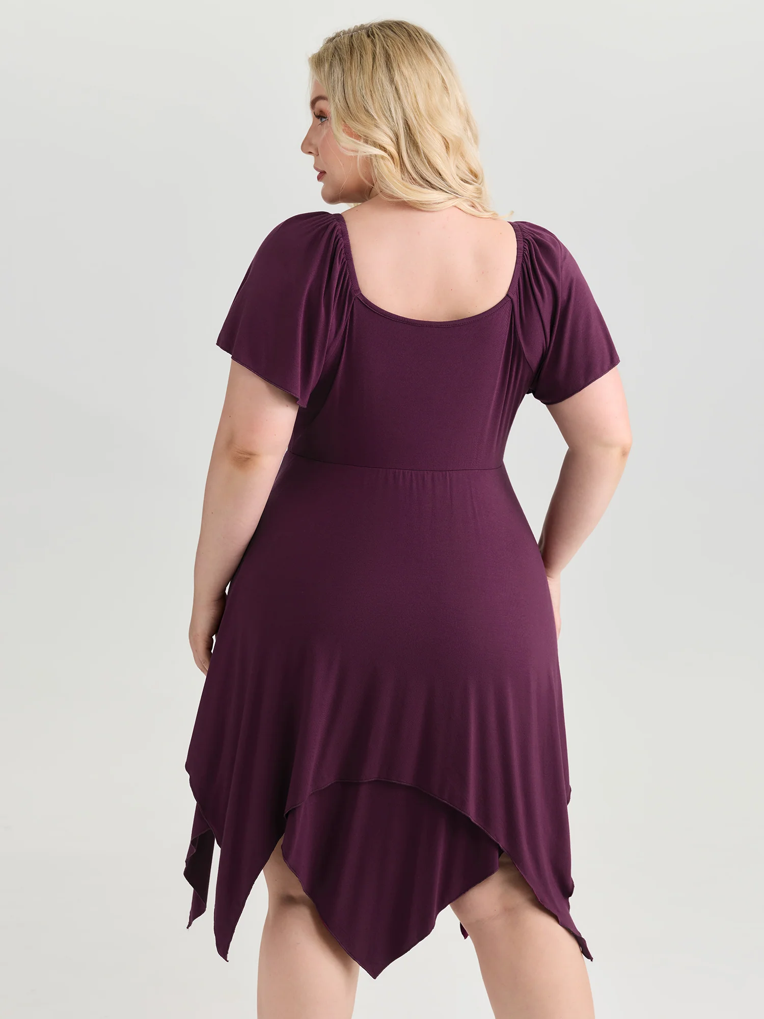 Stretchy Layered Drawstring Midi Dress - Image 5