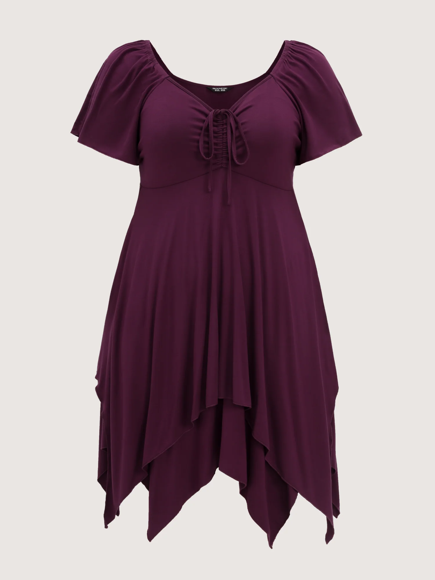 Stretchy Layered Drawstring Midi Dress - Image 8