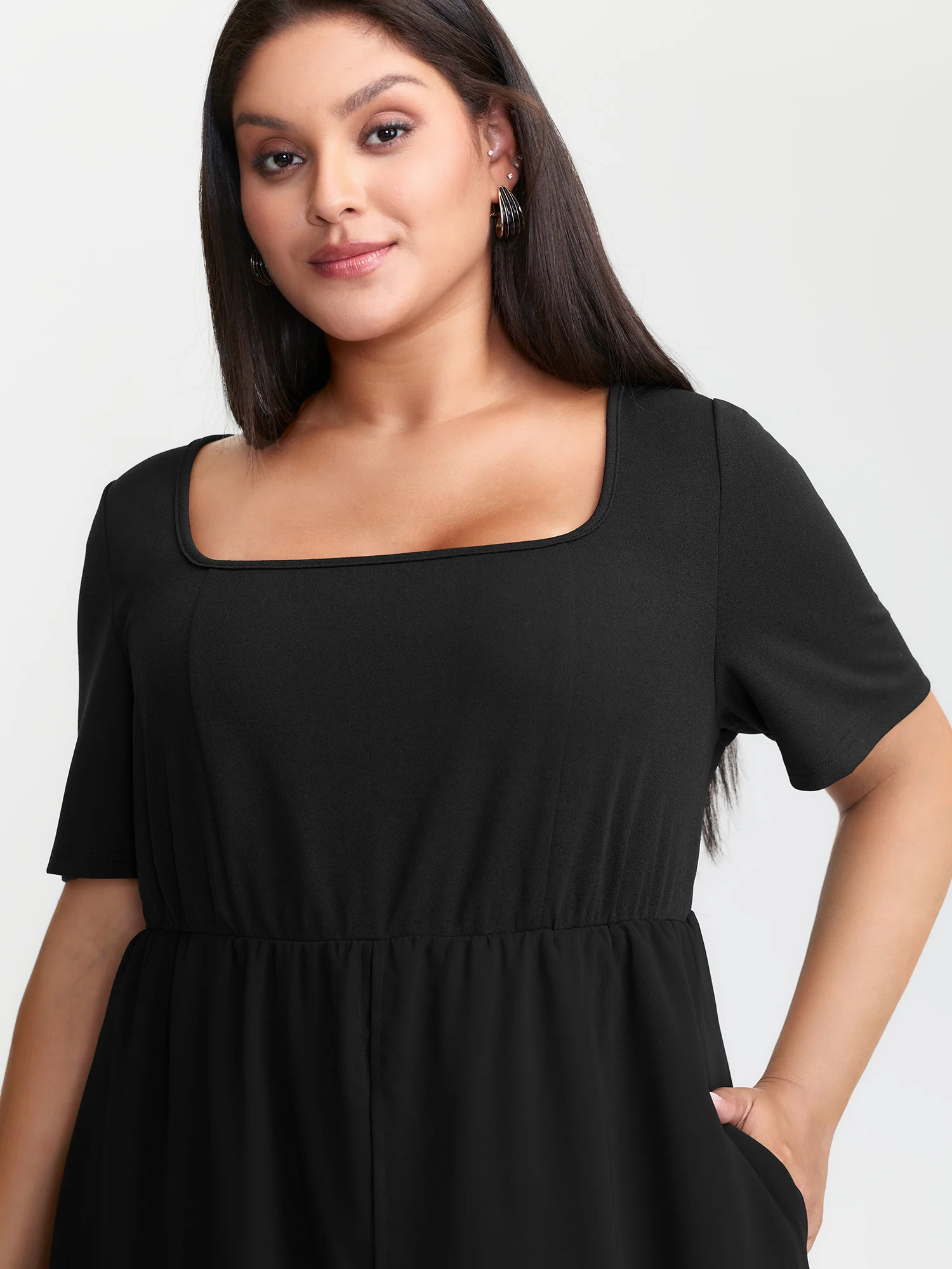 Stretchy Layered Wide-Leg Jumpsuits - Image 2